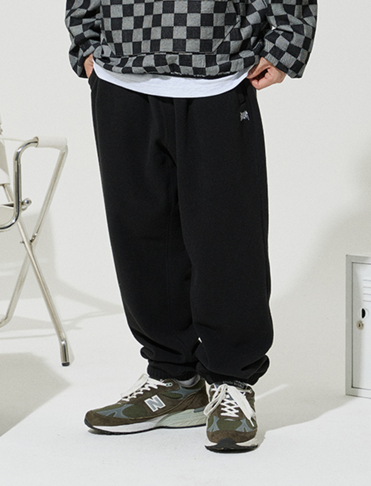 TAG FLEECE PANTS - BLACK
