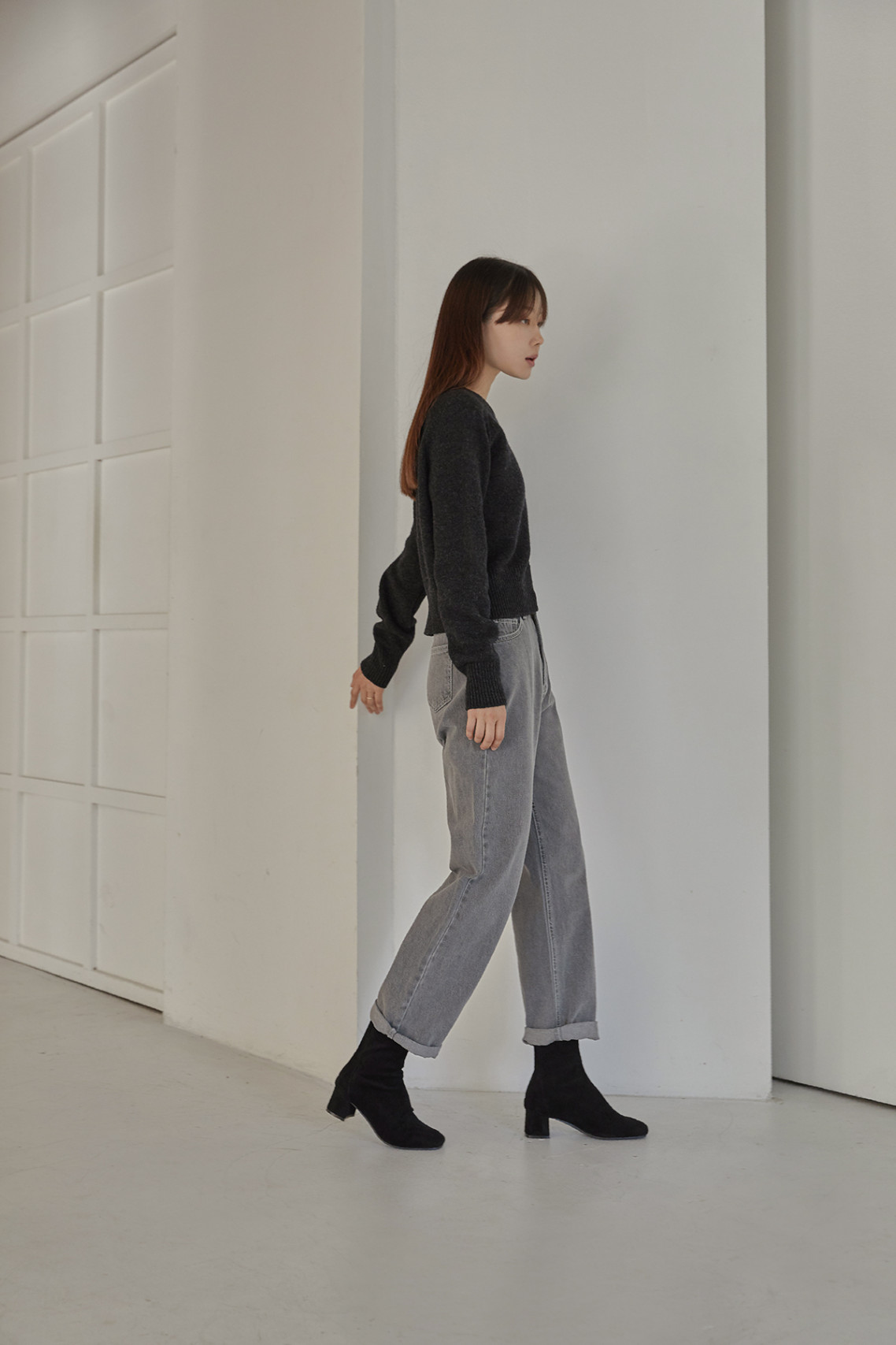 스웨이드 앵클부츠 블랙 Suede Ankle Boots Black