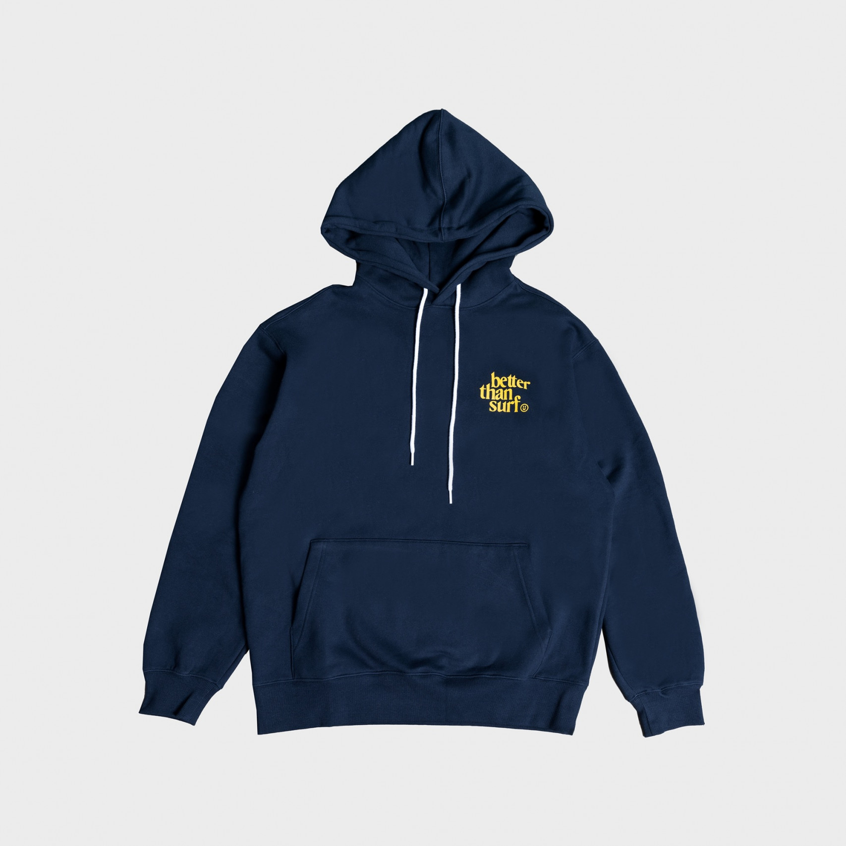 SMILE LOGO FLEECE HOODIE - navy
