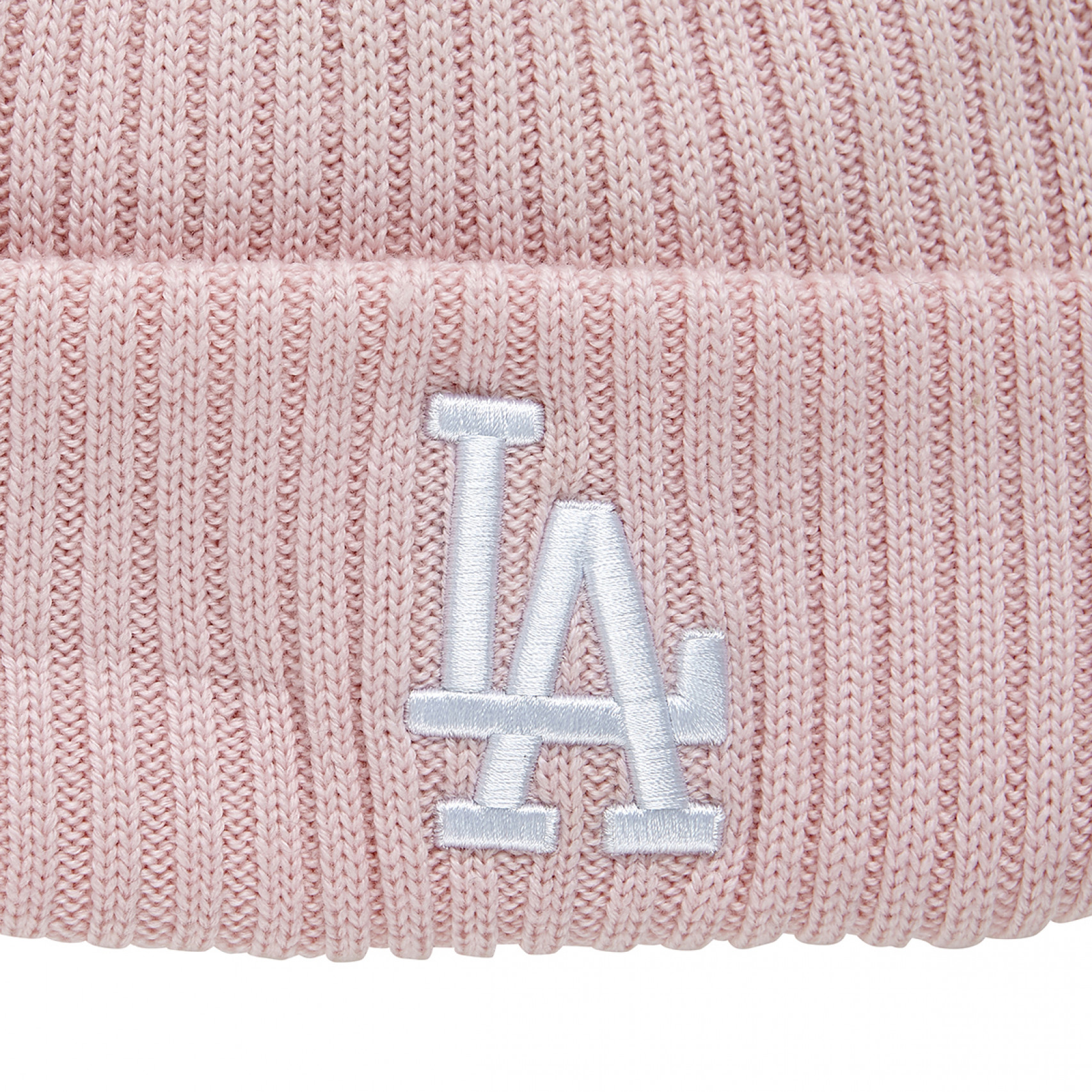 MLB 니트 립 LA 다저스 커프 비니 핑크 / 13338381