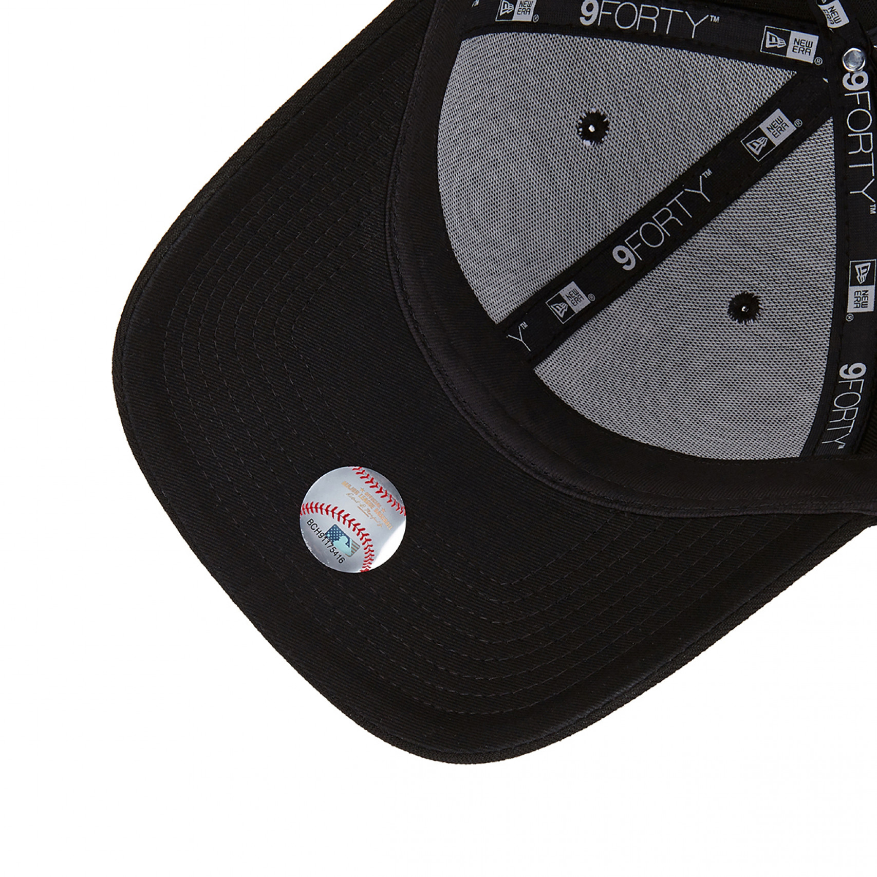 MLB LA 다저스 베이직 화이트 온 블랙 볼캡 / 12836258