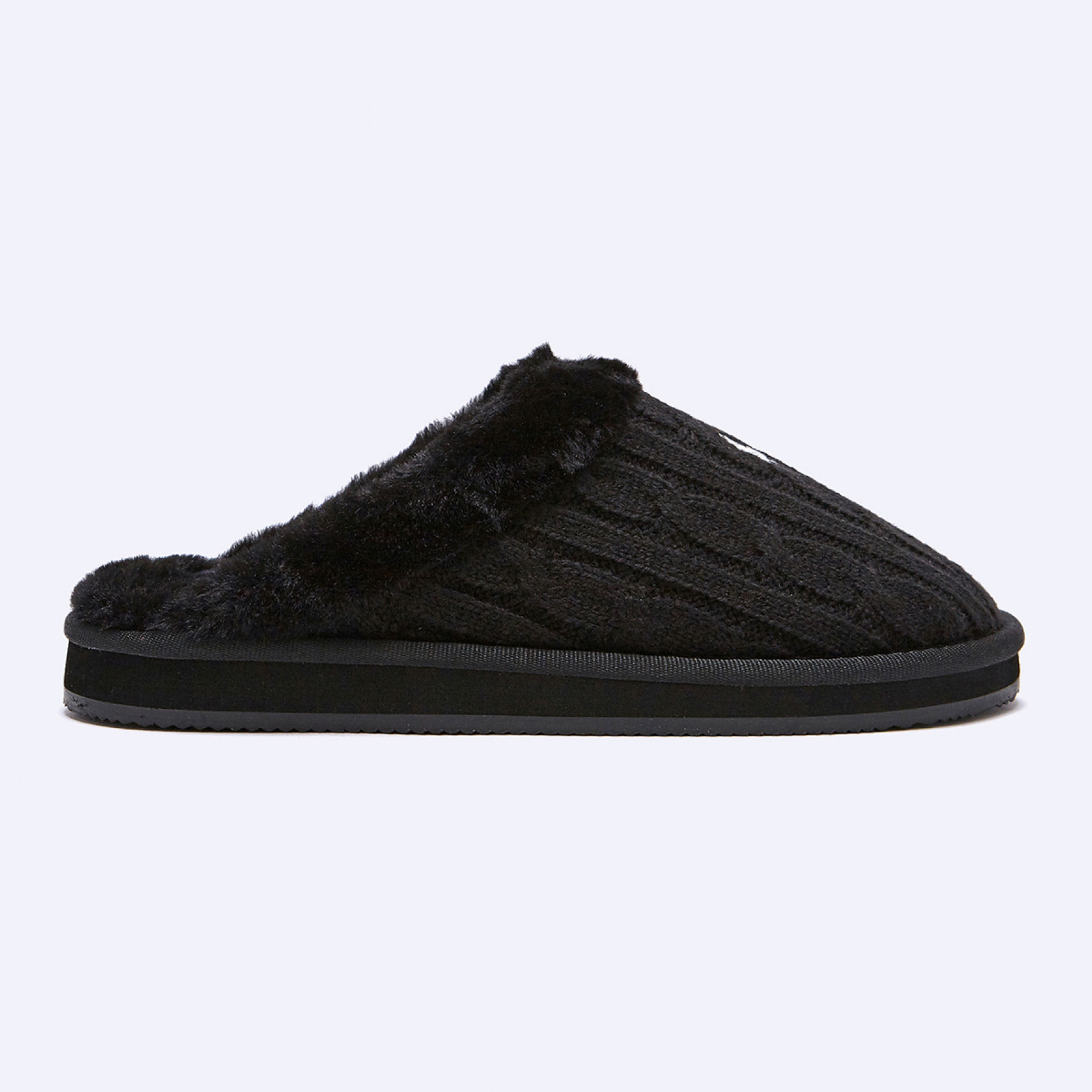 포니자수 케일리 스커프 니트 슬리퍼 블랙 / RF103822W-BLK