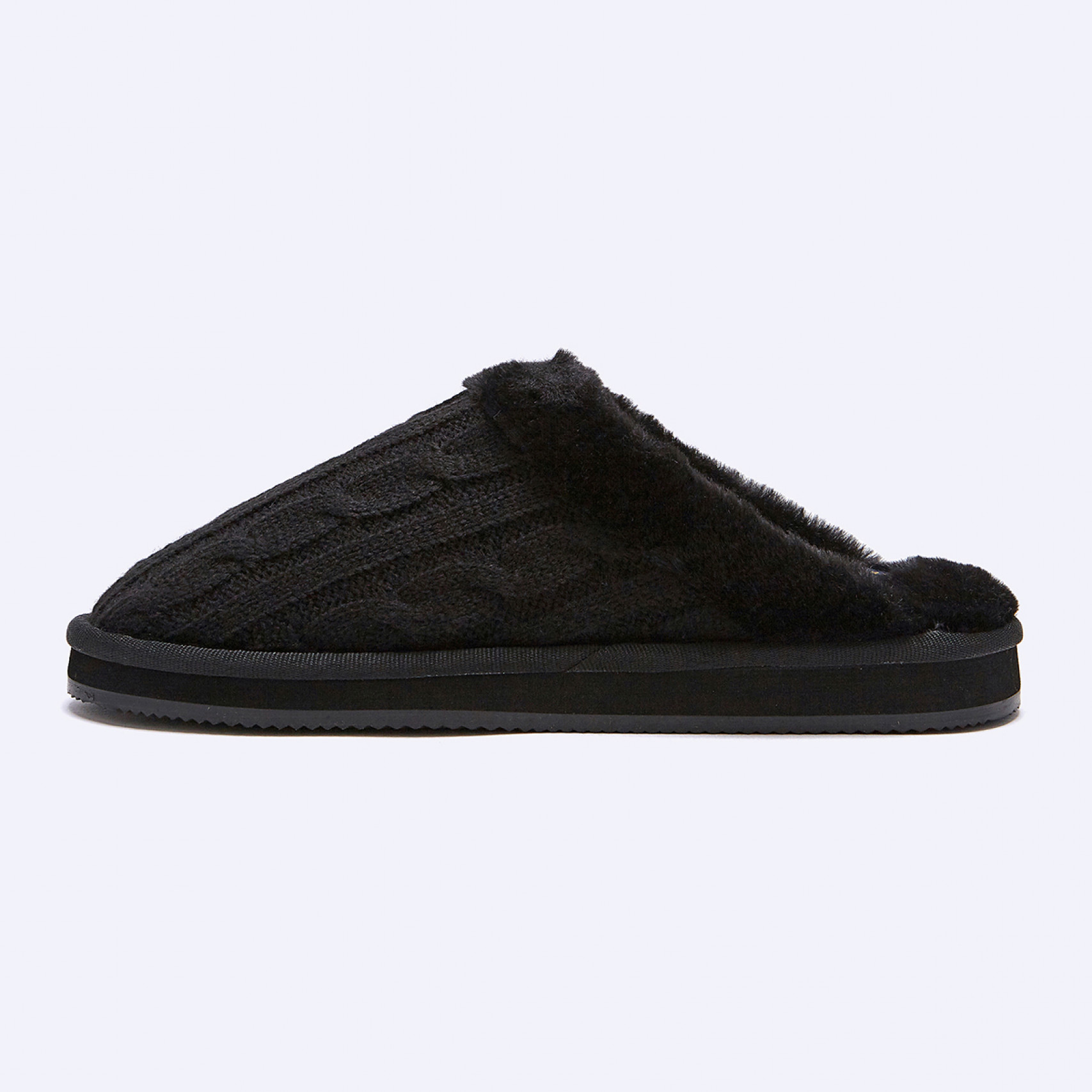 포니자수 케일리 스커프 니트 슬리퍼 블랙 / RF103822W-BLK