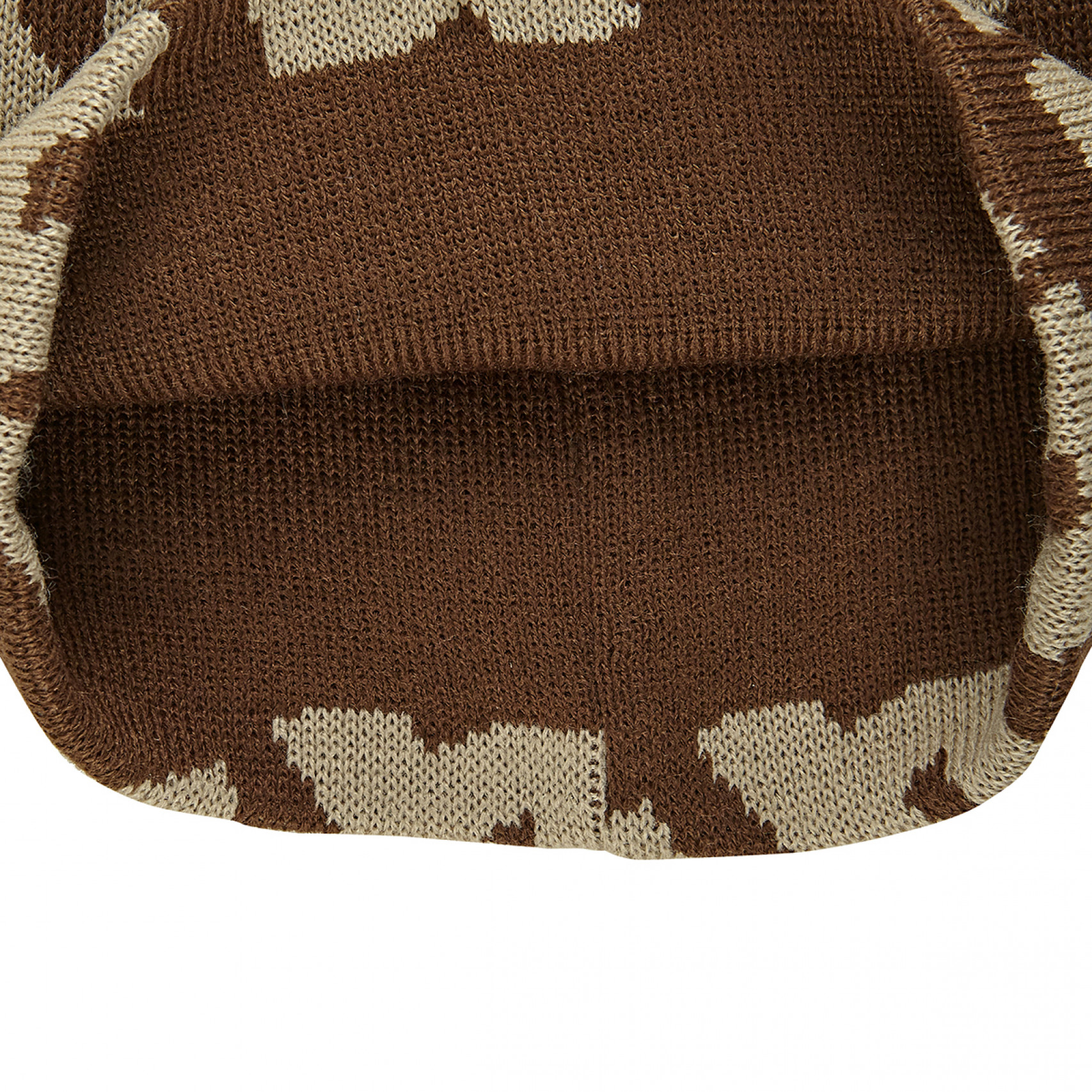 자카드 올 오버 베이직 비니 브라운 / 13946852