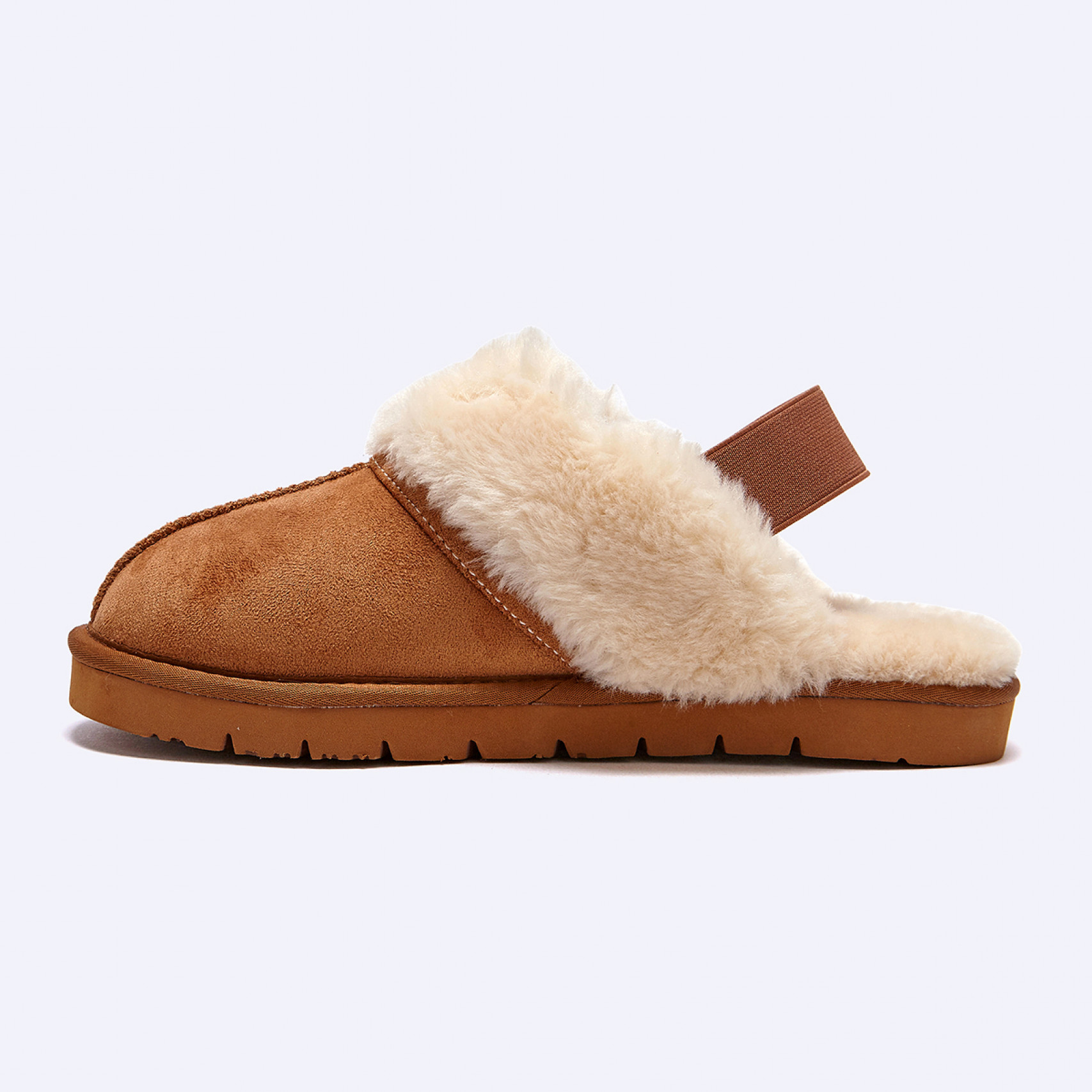 시어링 슬리퍼 슬링백 브라운 여성 / FLFDDF4W01