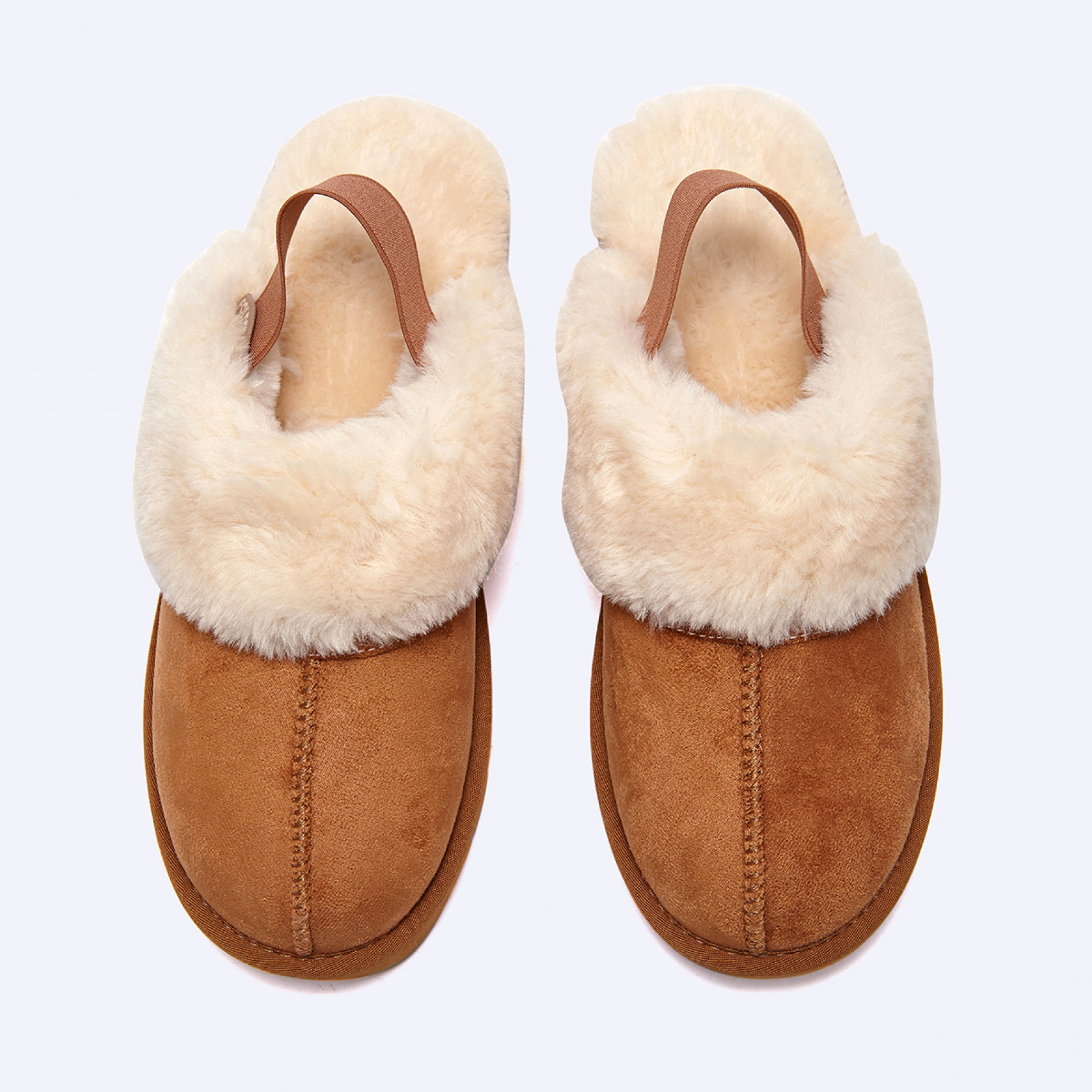 시어링 슬리퍼 슬링백 브라운 여성 / FLFDDF4W01