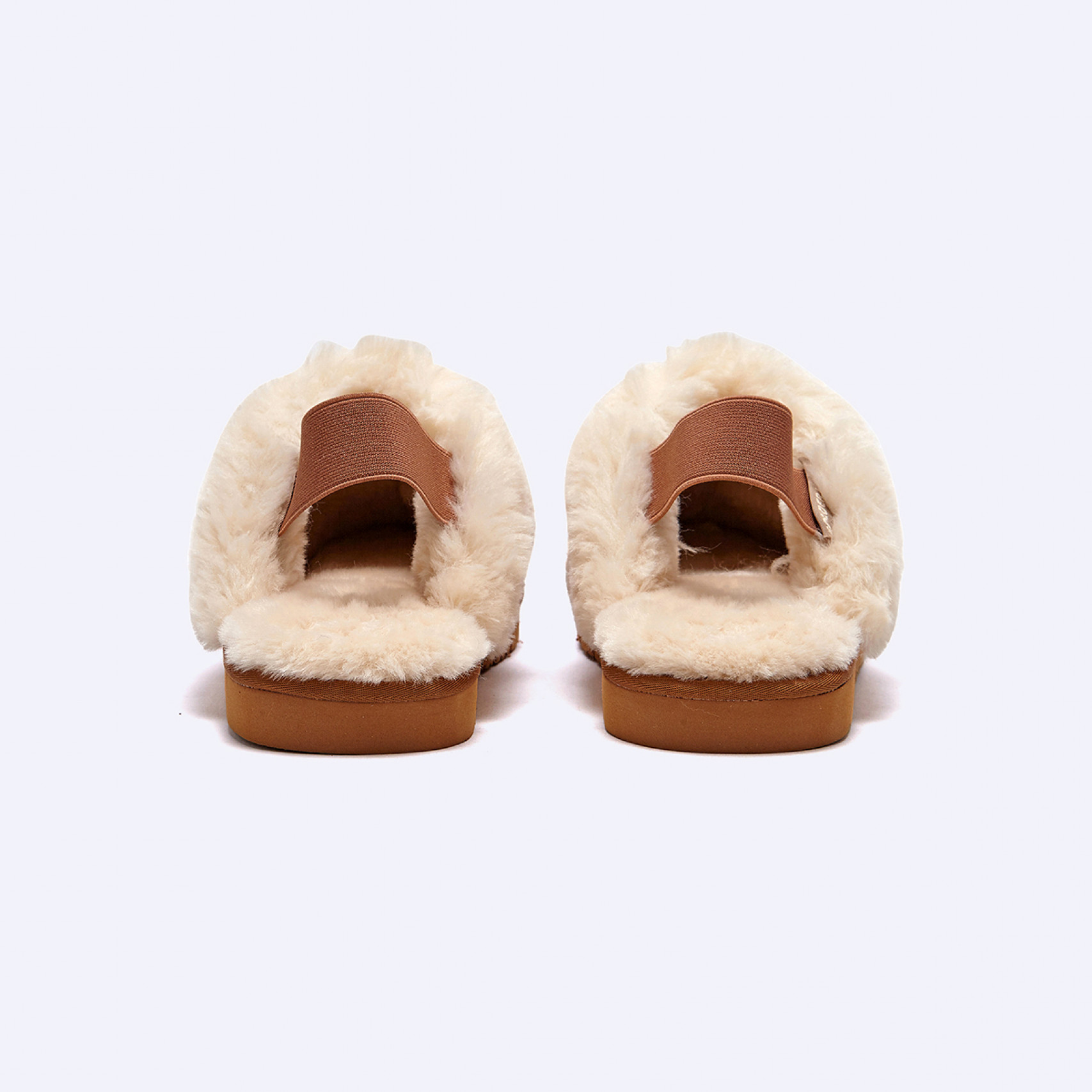 시어링 슬리퍼 슬링백 브라운 여성 / FLFDDF4W01