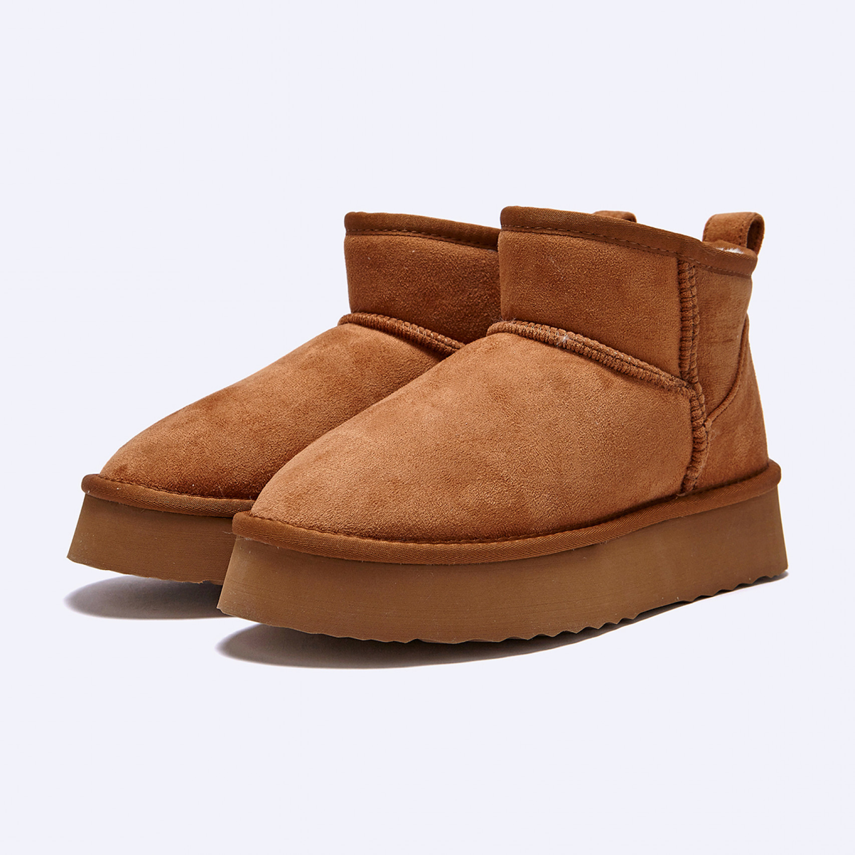 시어링 부츠 울트라 미니 플랫폼 브라운 여성 / FLFDEA4W08