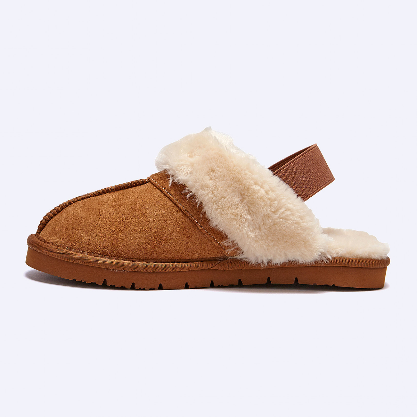 시어링 슬리퍼 슬링백 브라운 여성 / FLFDEA4W01