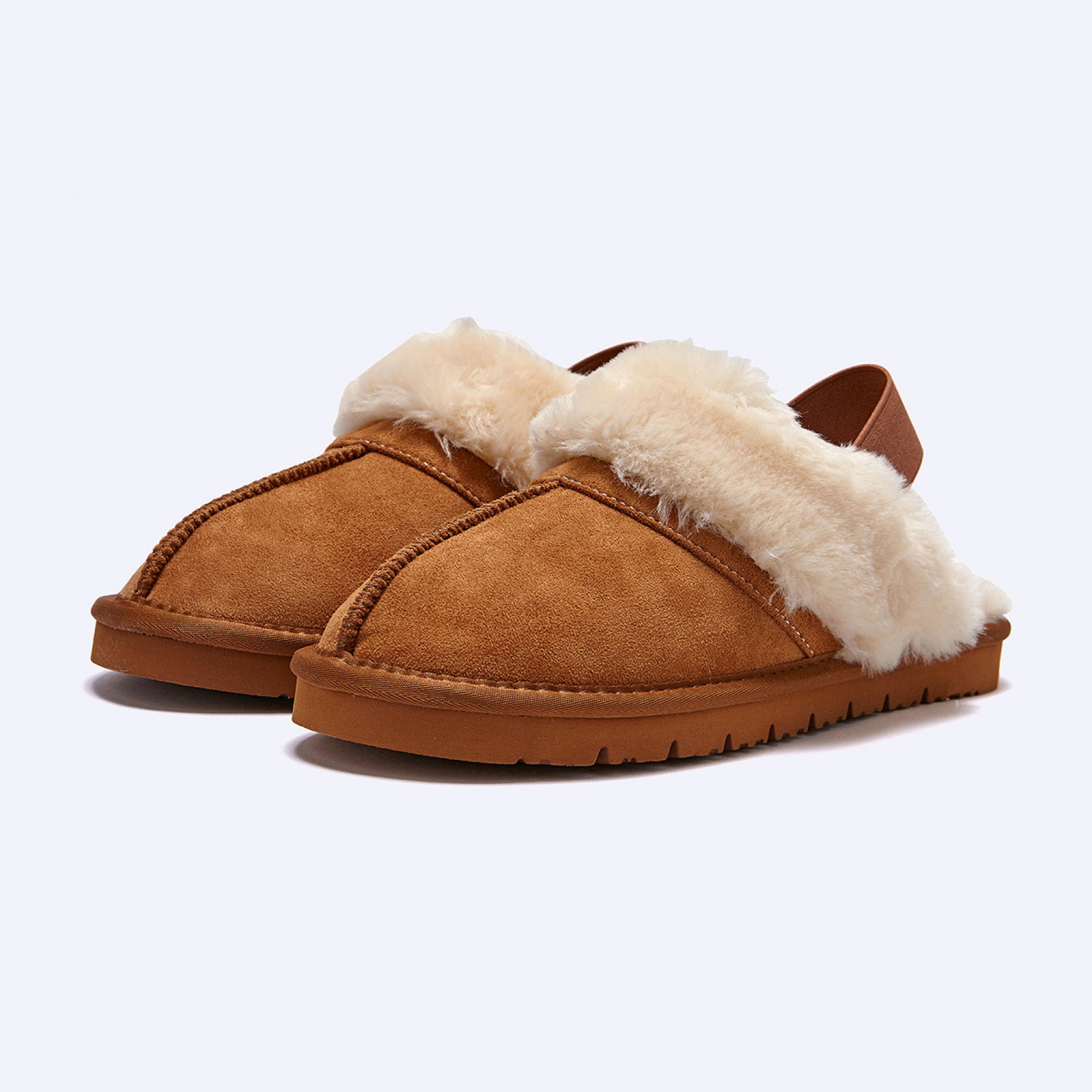 시어링 슬리퍼 슬링백 브라운 여성 / FLFDEA4W01