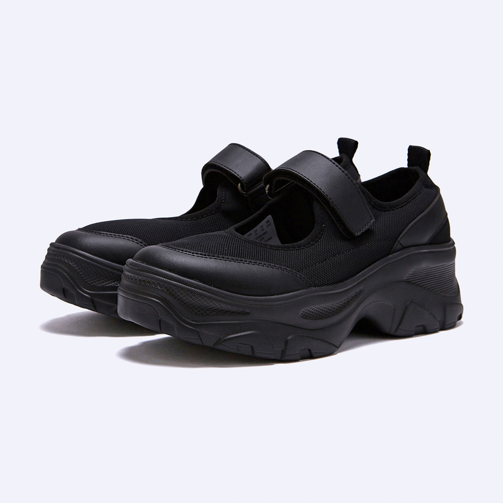 로미타 플랫폼 벨크로 메리제인슈즈 블랙 / FLOTEA1W05