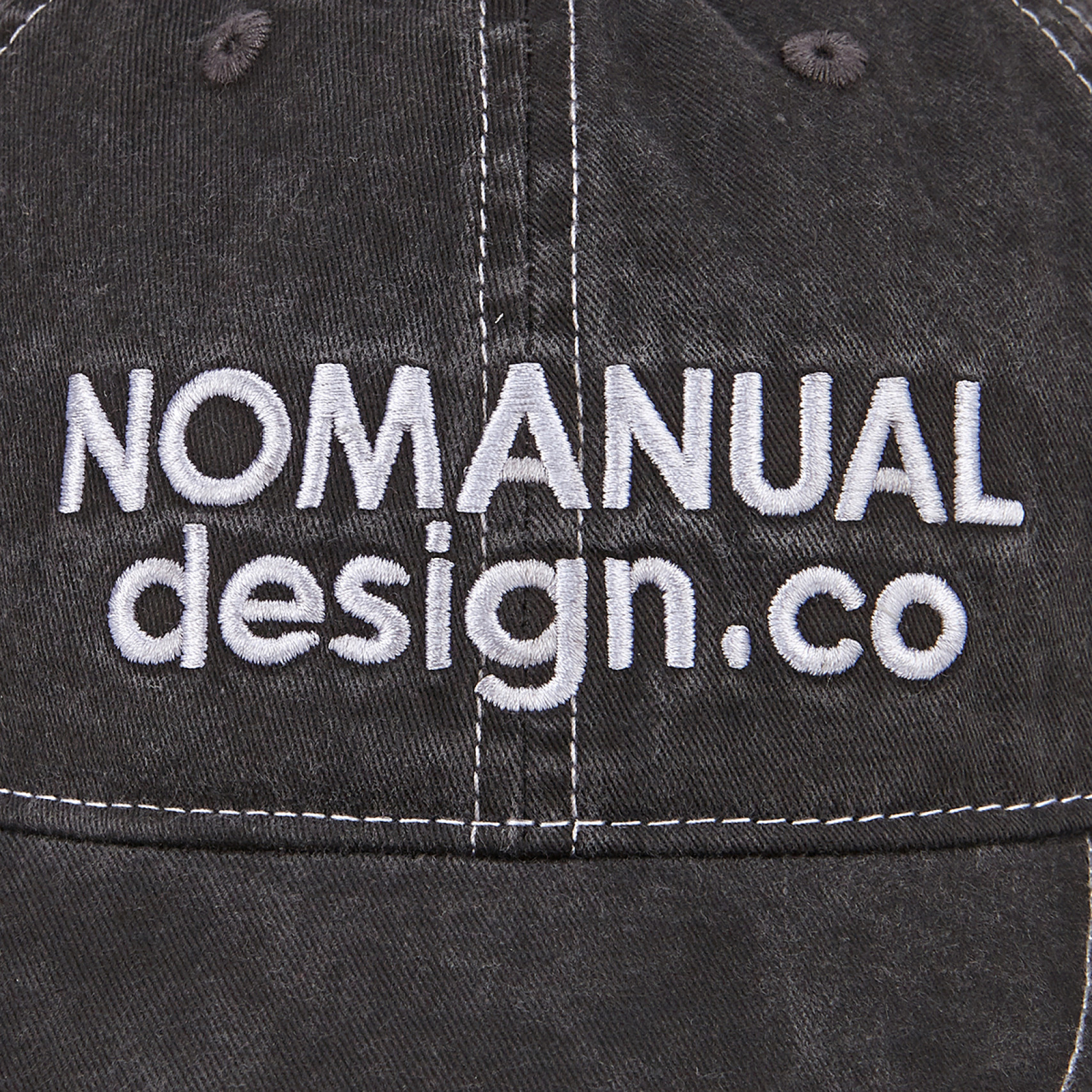 STITCHED BALL CAP - WASHED CHARCOAL