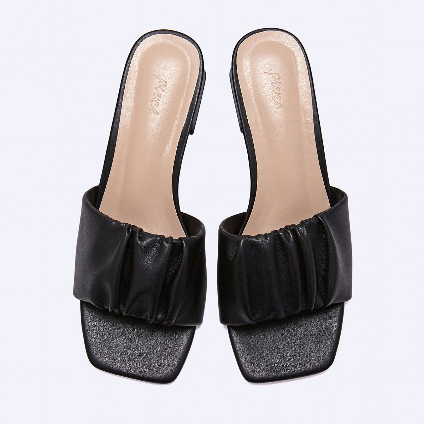 셔링 뮬 블랙 5cm / FLPRES3W07