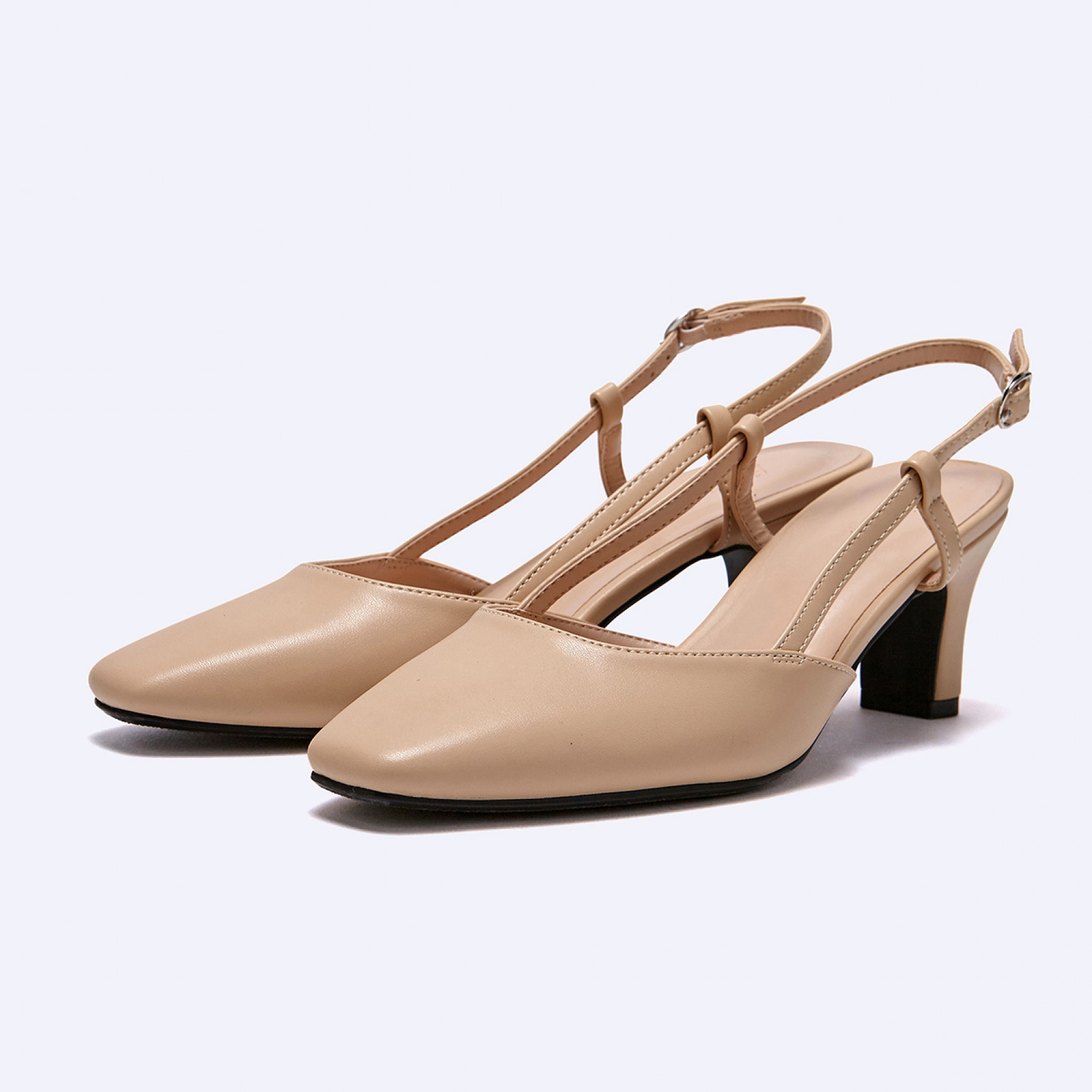 세미스퀘어 슬링백 라이트 베이지 5.5cm / FLPREA3W04