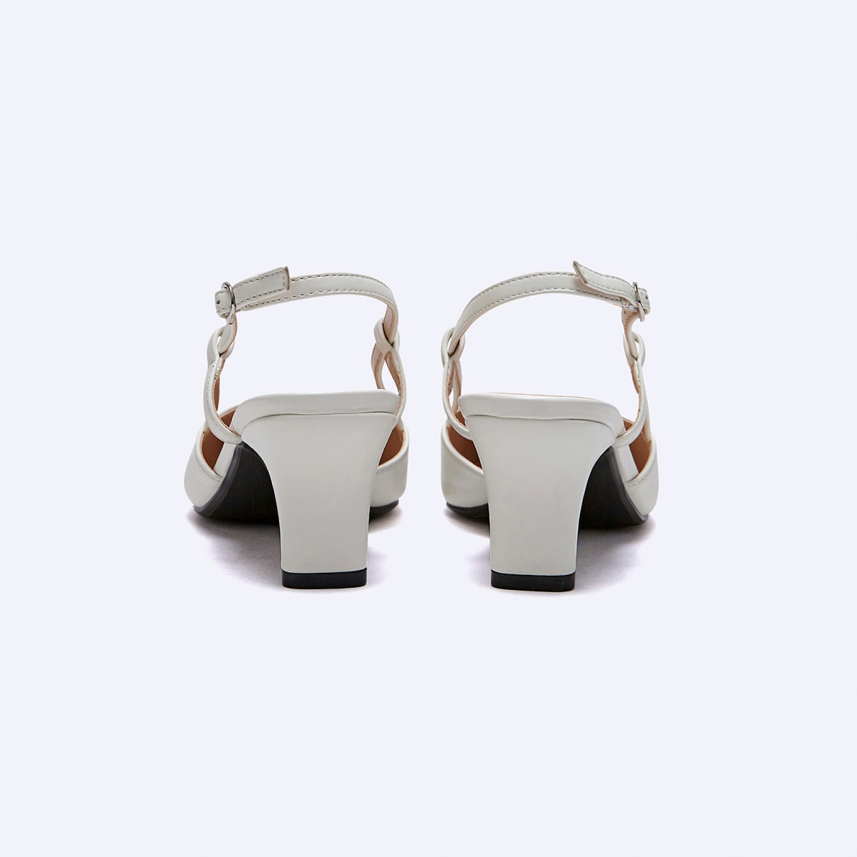 세미스퀘어 슬링백 아이보리 5.5cm / FLPREA3W05