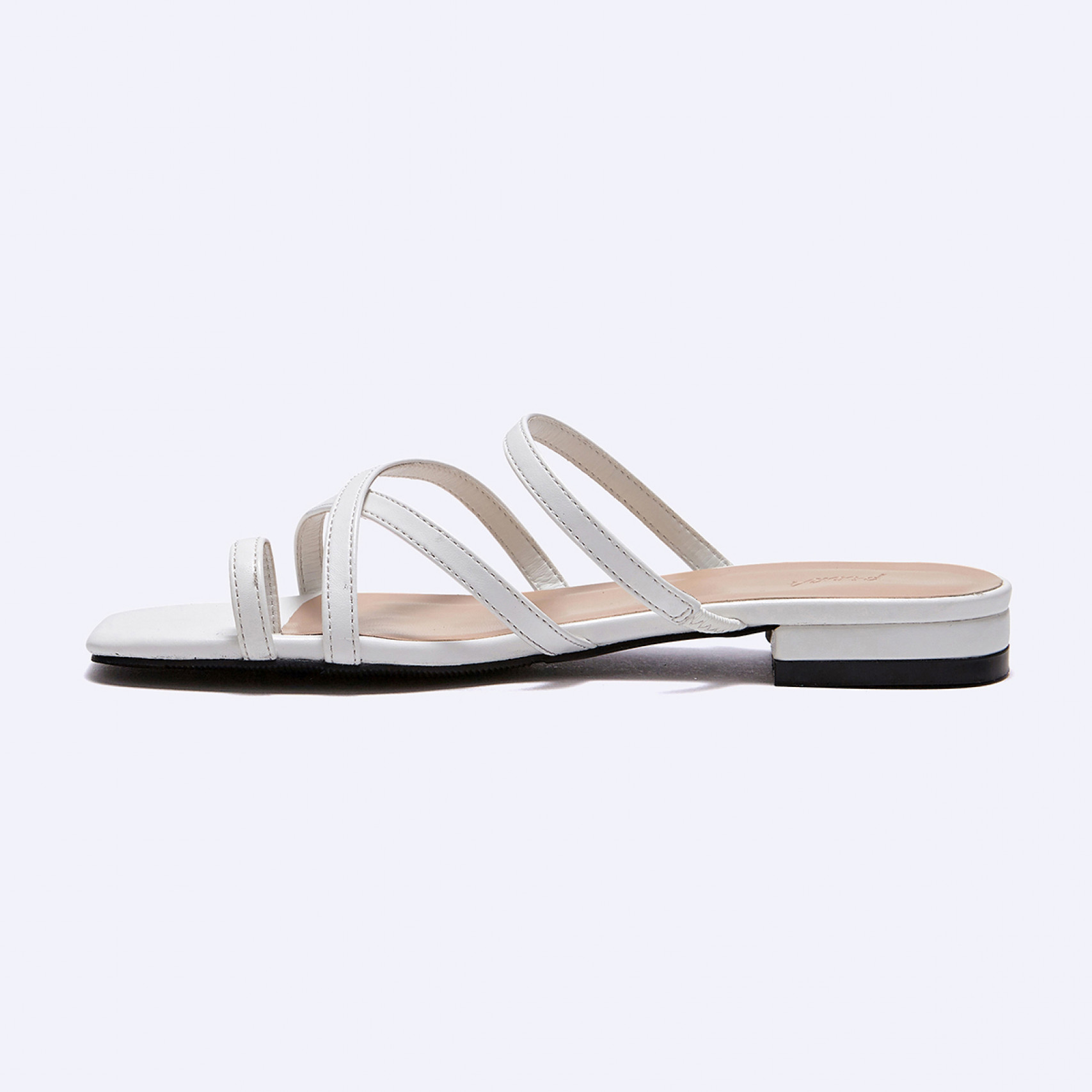 스퀘어 스트랩 뮬 아이보리 1.5cm / FLPRES3W08