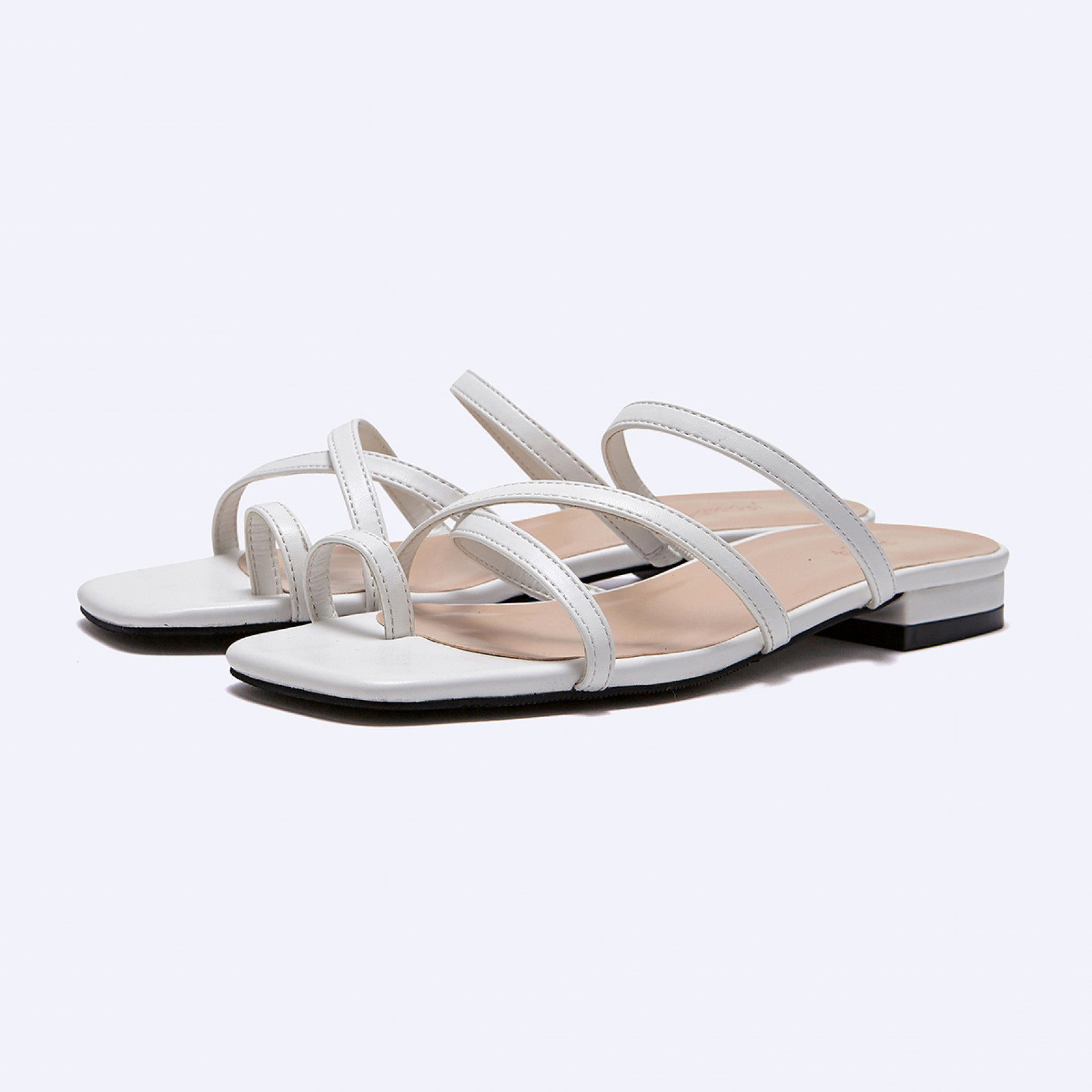 스퀘어 스트랩 뮬 아이보리 1.5cm / FLPRES3W08