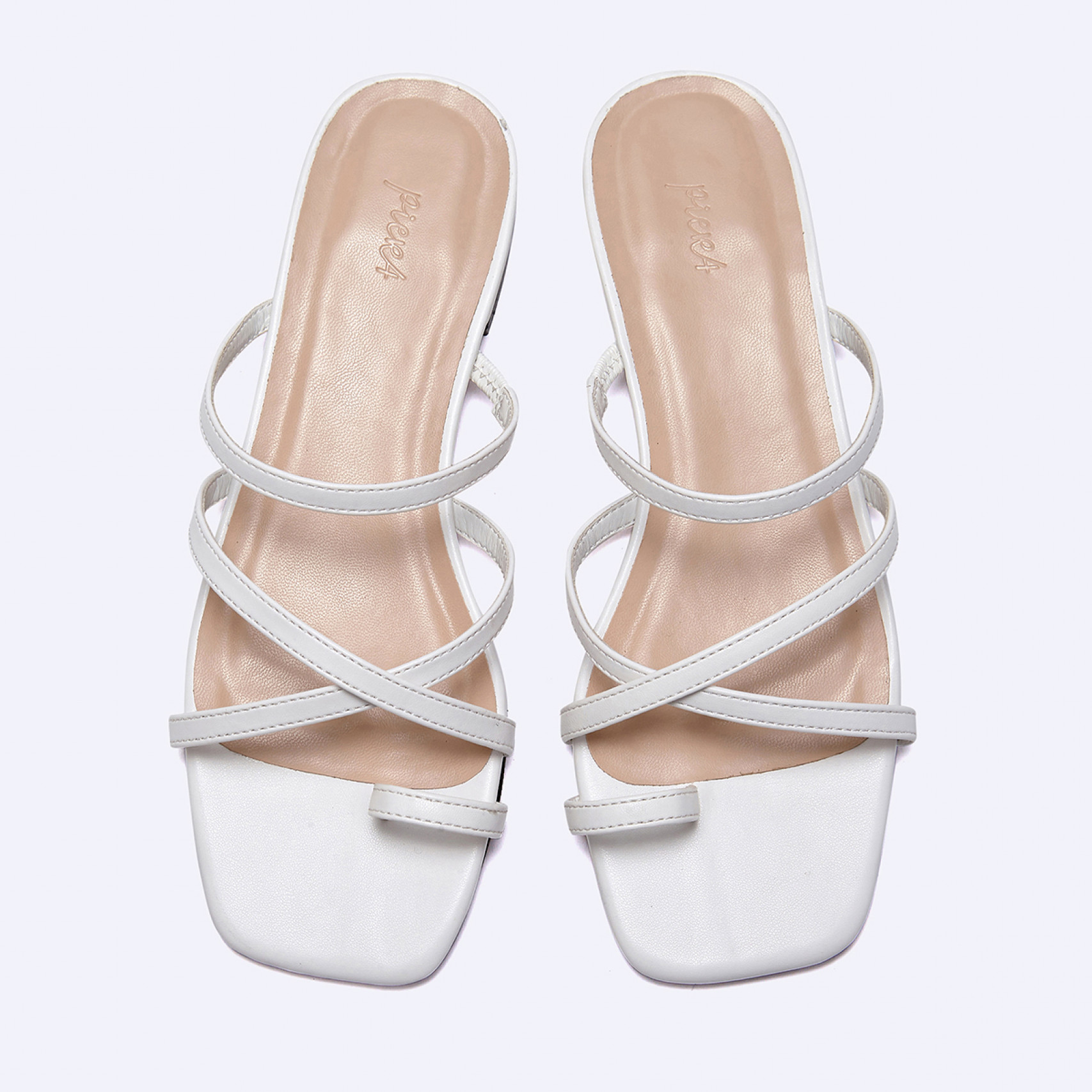 스퀘어 스트랩 뮬 아이보리 1.5cm / FLPRES3W08