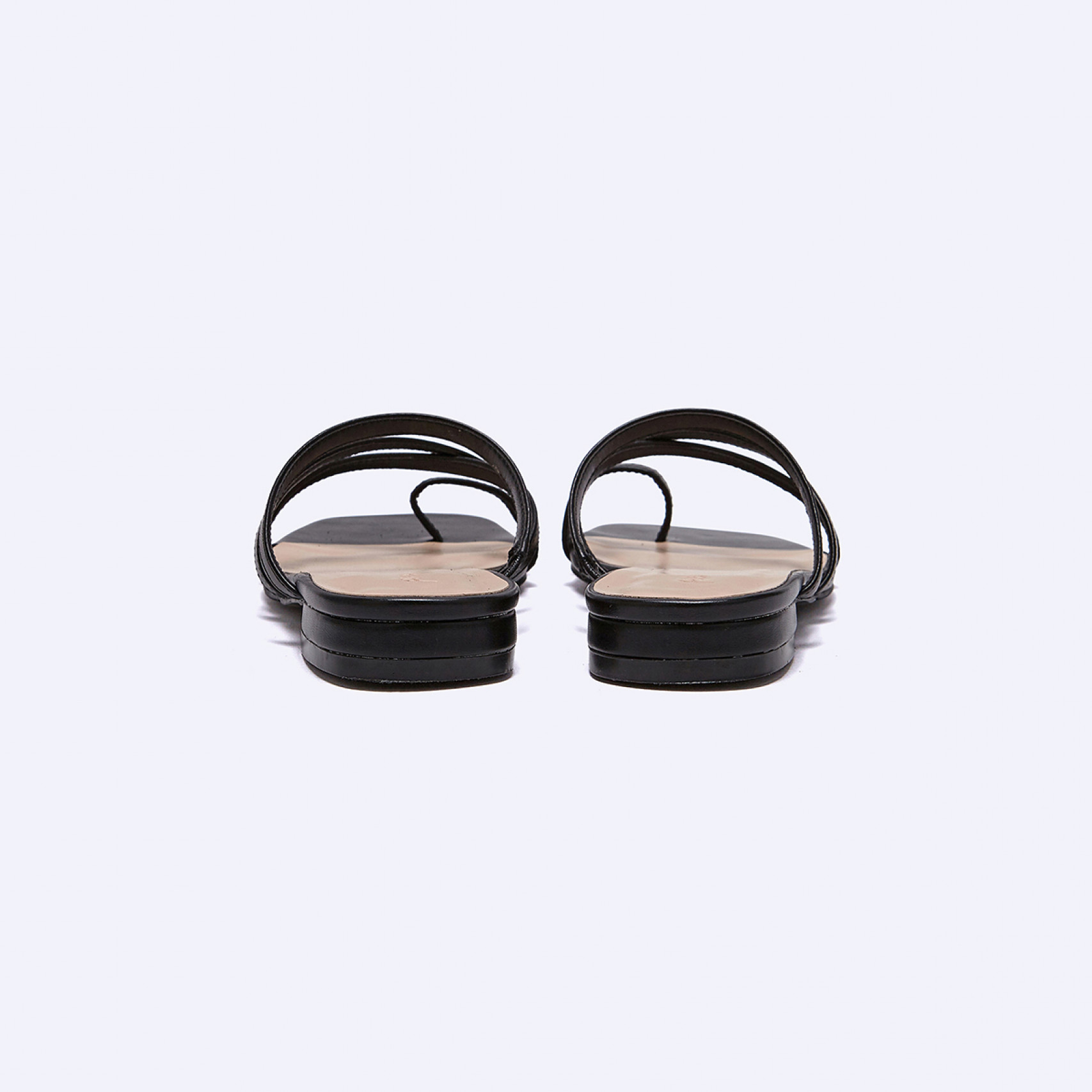 스퀘어 스트랩 뮬 블랙 1.5cm / FLPRES3W09