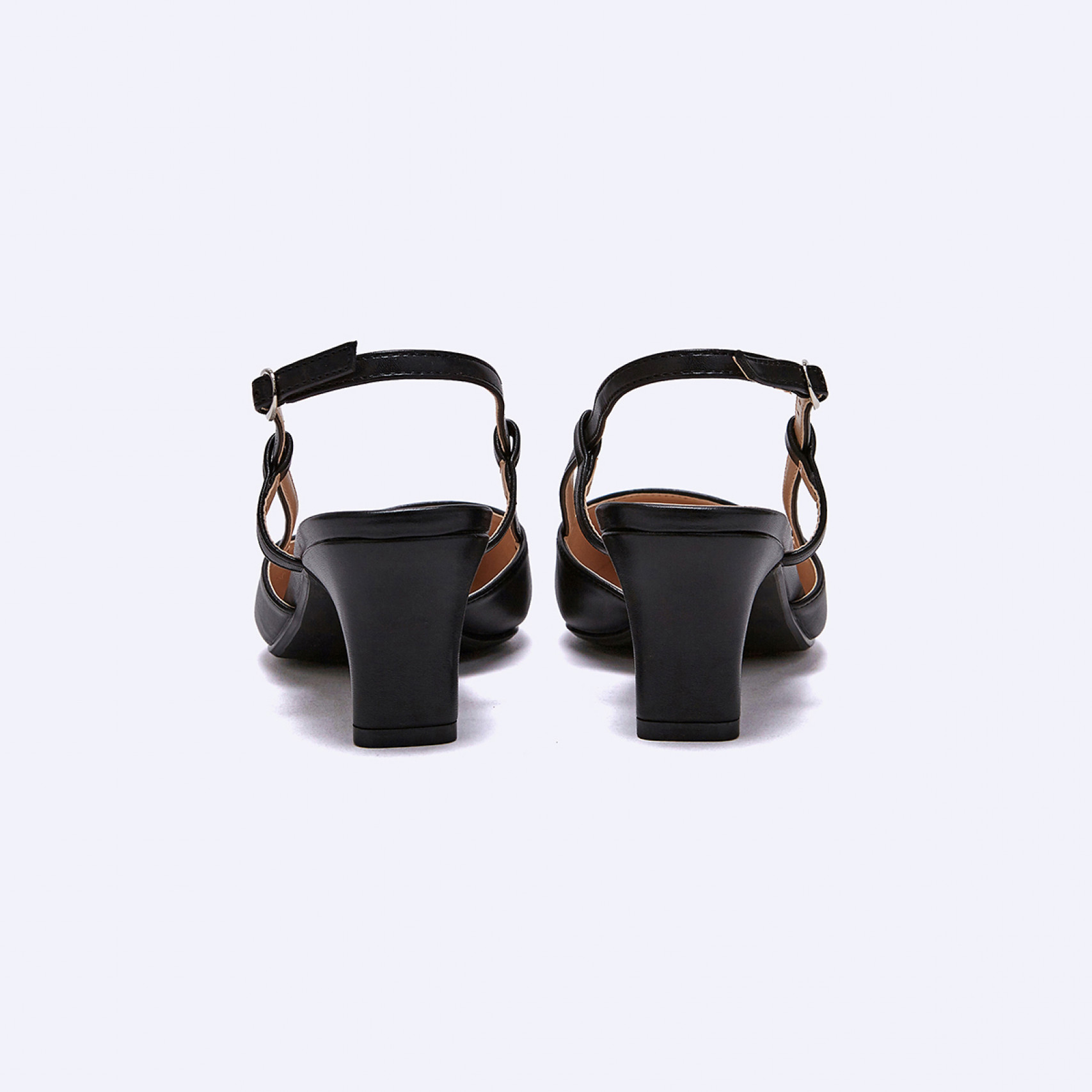 세미스퀘어 슬링백 블랙 5.5cm / FLPREA3W03