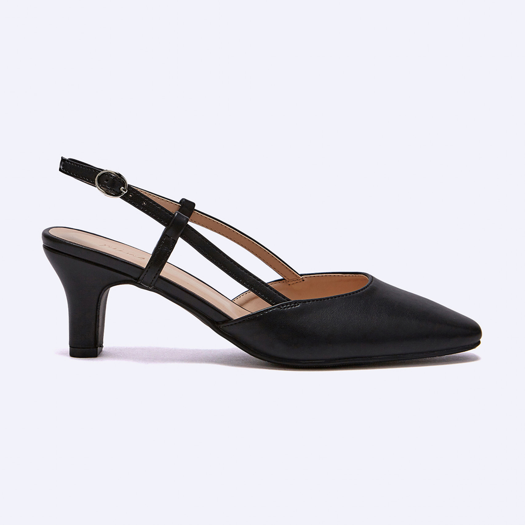 세미스퀘어 슬링백 블랙 5.5cm / FLPREA3W03