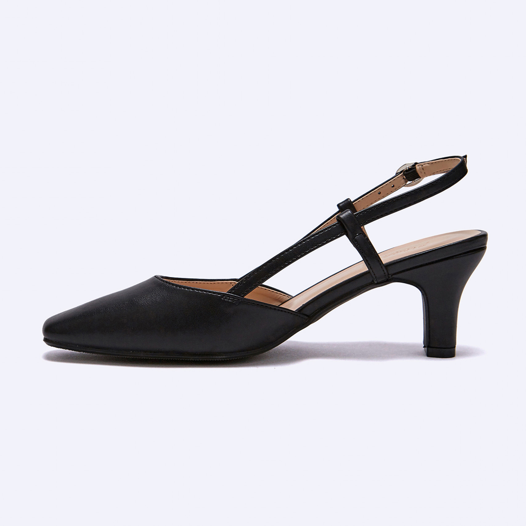 세미스퀘어 슬링백 블랙 5.5cm / FLPREA3W03