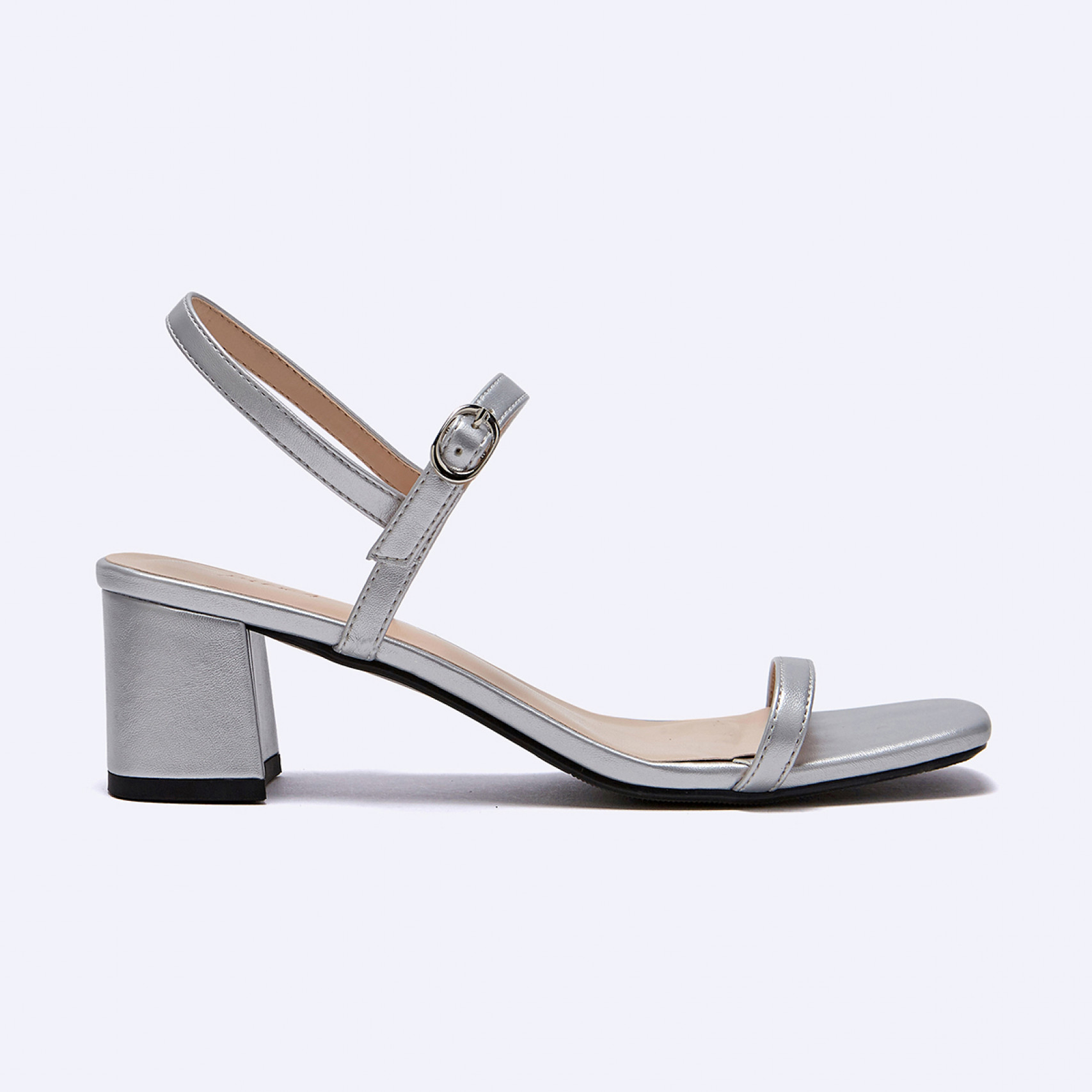 Two Strap 샌들 힐 실버 5cm / FLPRES3W03