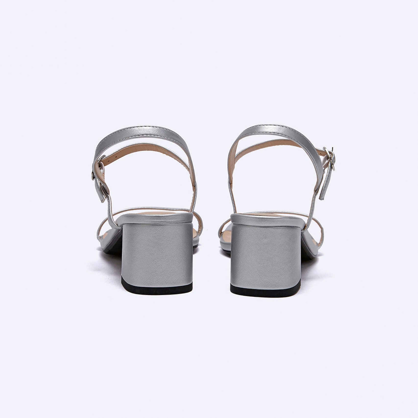 Two Strap 샌들 힐 실버 5cm / FLPRES3W03