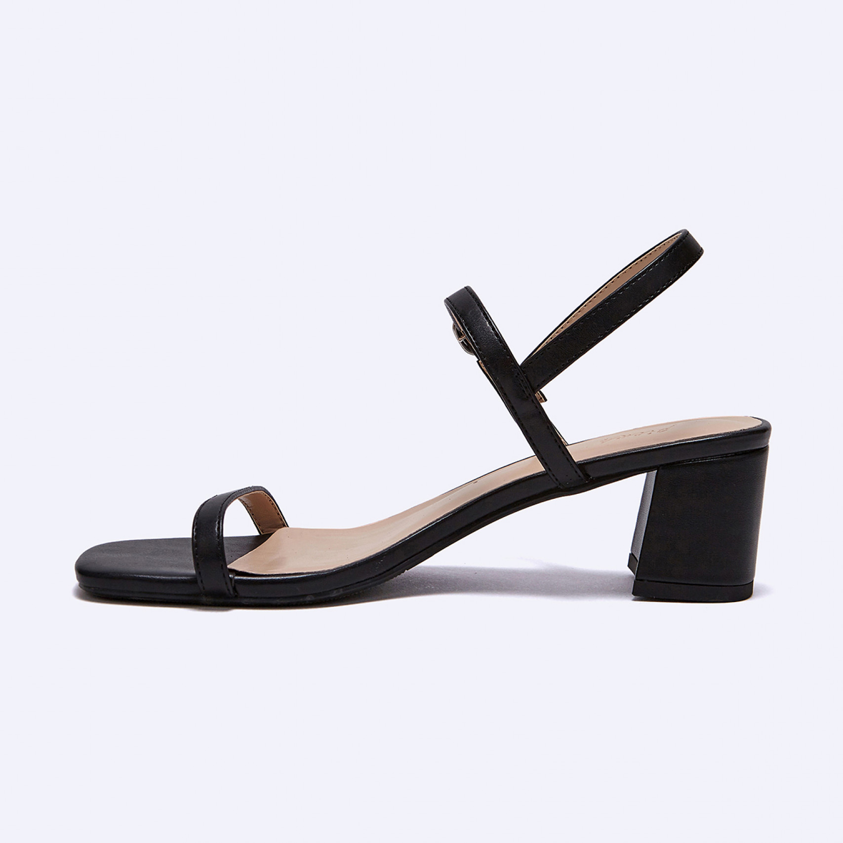 Two Strap 샌들 힐 블랙 5cm / FLPRES3W01