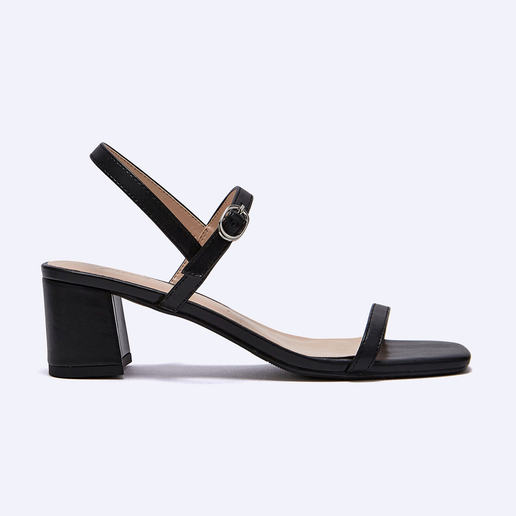 Two Strap 샌들 힐 블랙 5cm / FLPRES3W01