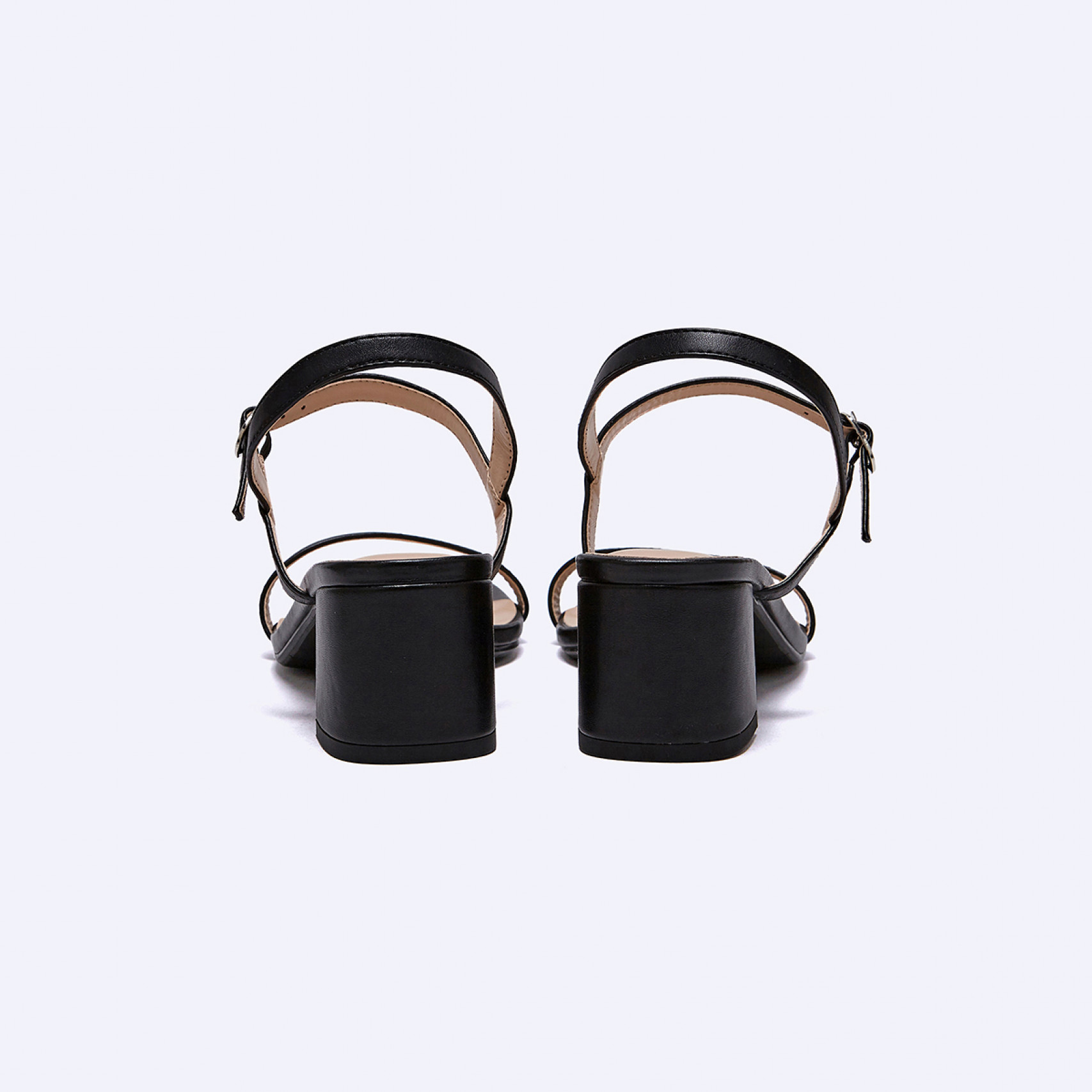 Two Strap 샌들 힐 블랙 5cm / FLPRES3W01