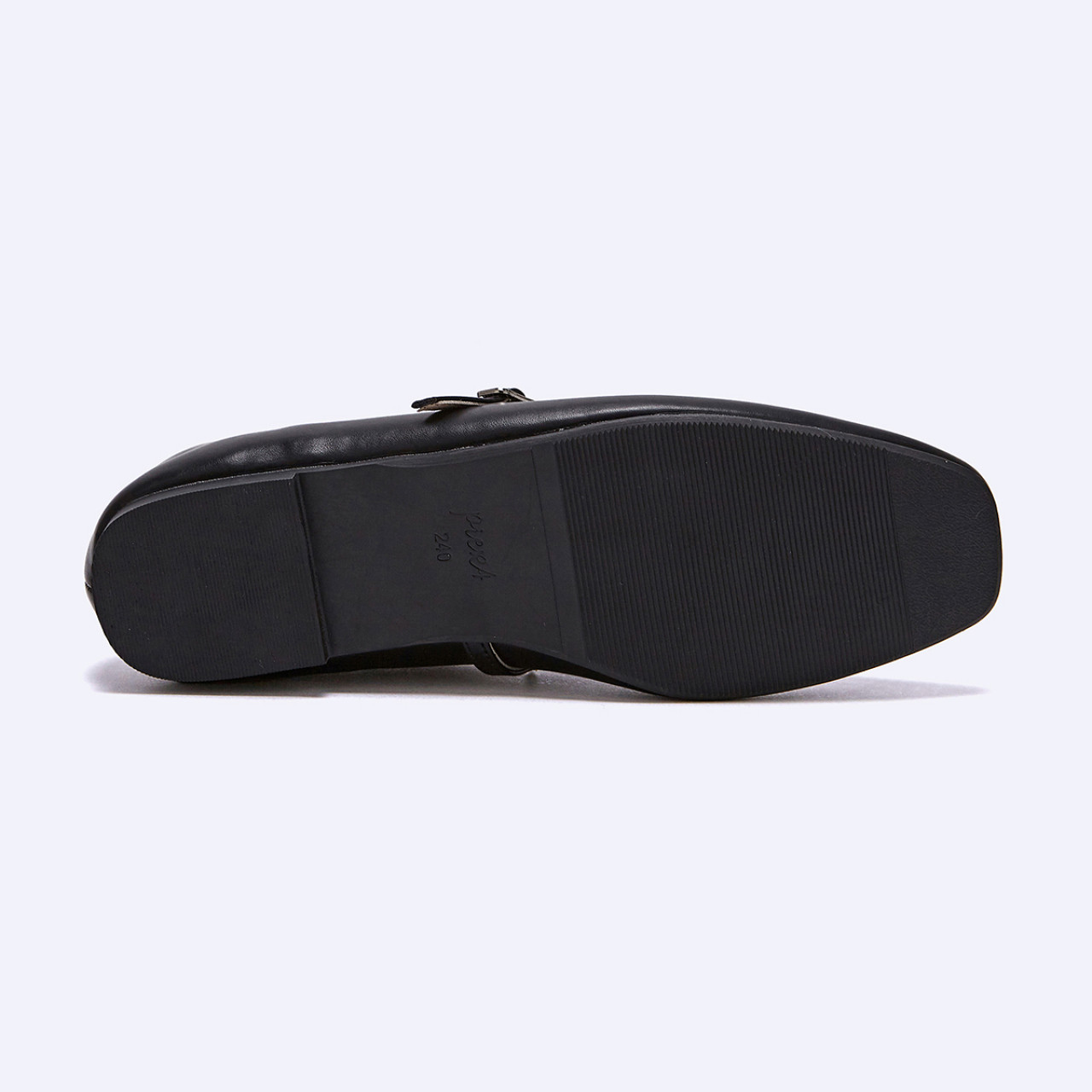 V컷 메리제인슈즈 블랙 1cm / FLPREA3W01
