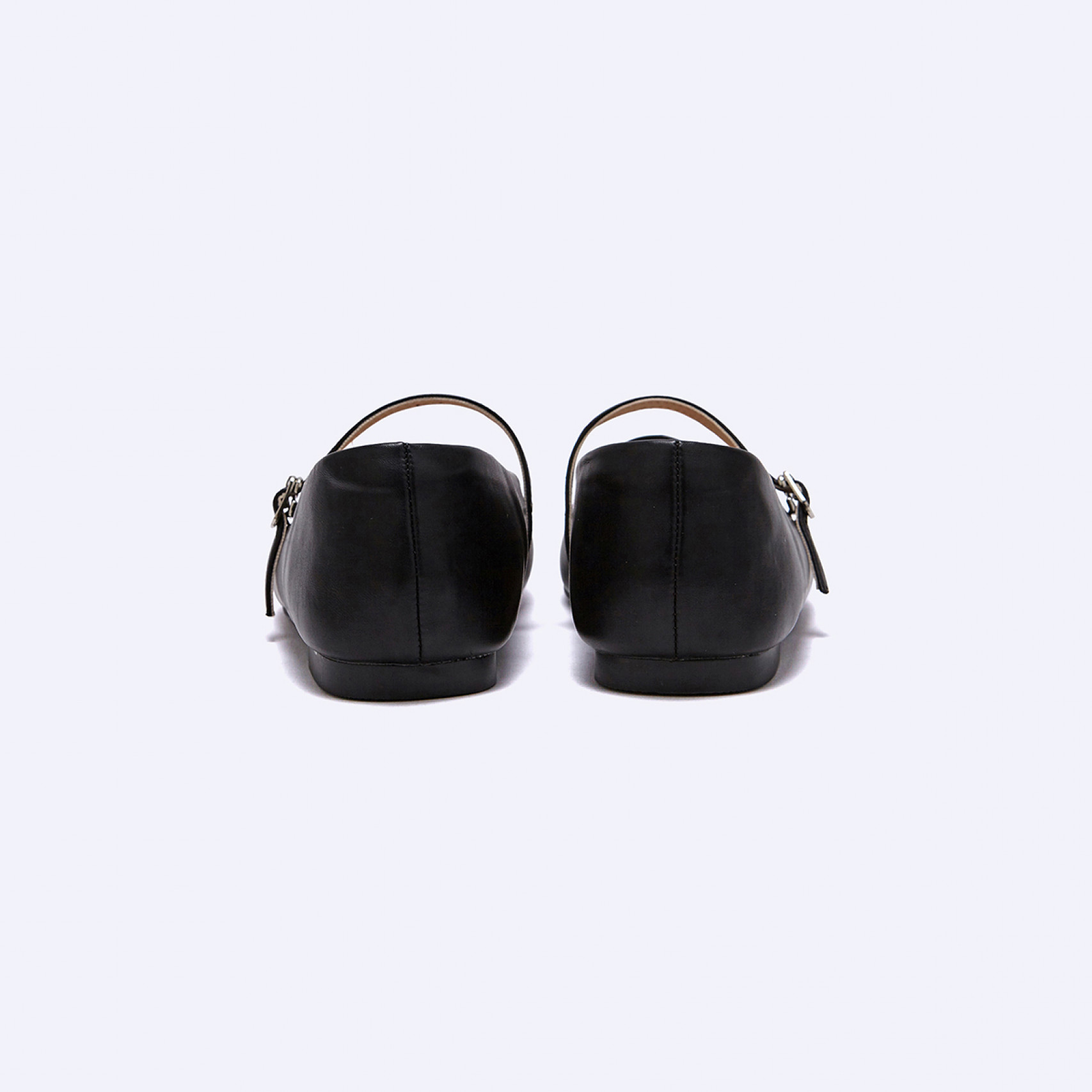V컷 메리제인슈즈 블랙 1cm / FLPREA3W01