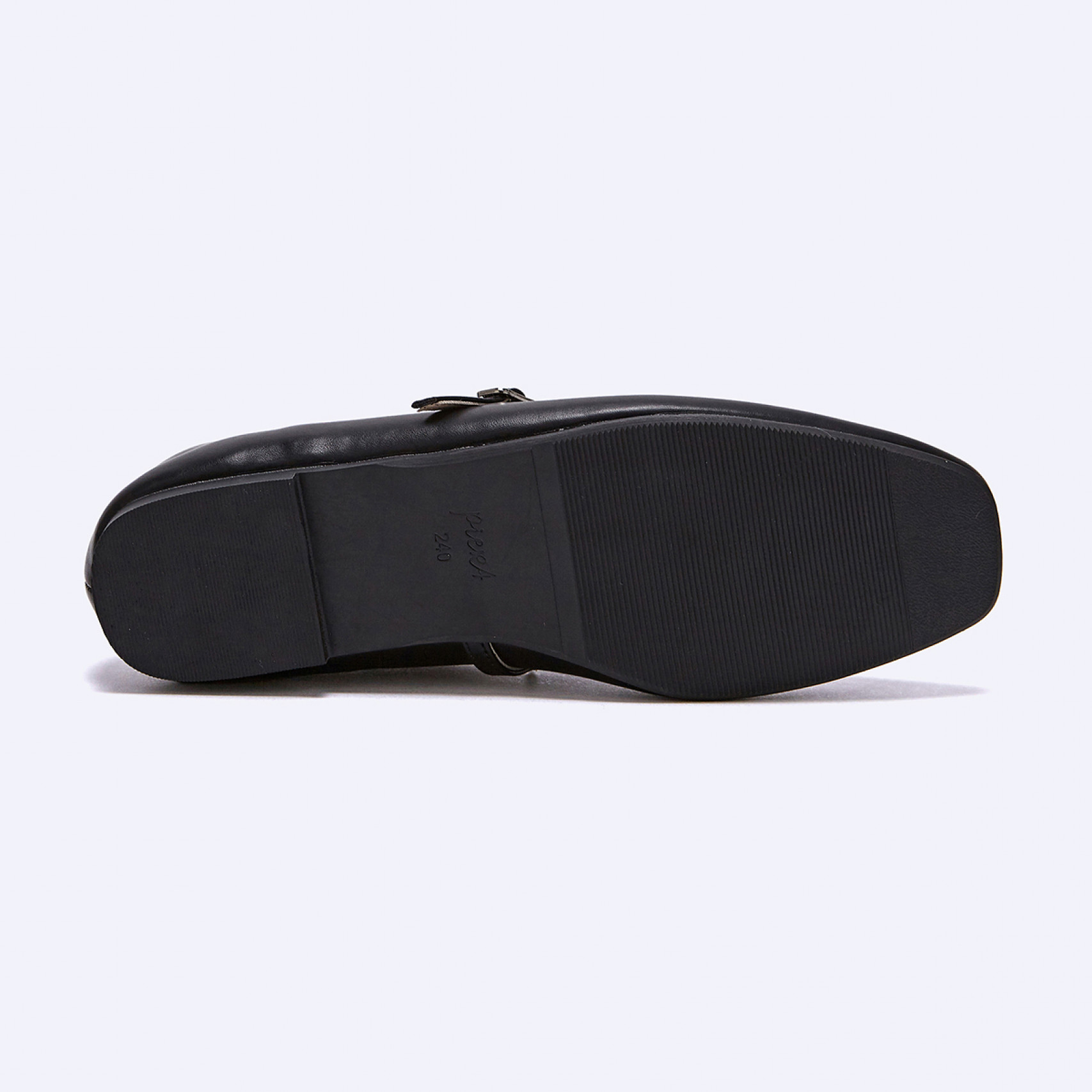 V컷 메리제인슈즈 블랙 1cm / FLPREA3W01