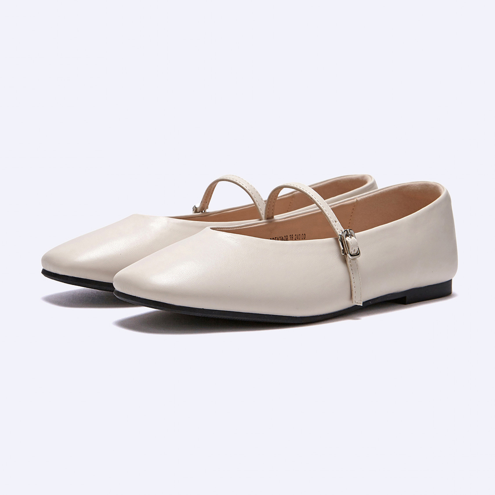 V컷 메리제인슈즈 아이보리 1cm / FLPREA3W02