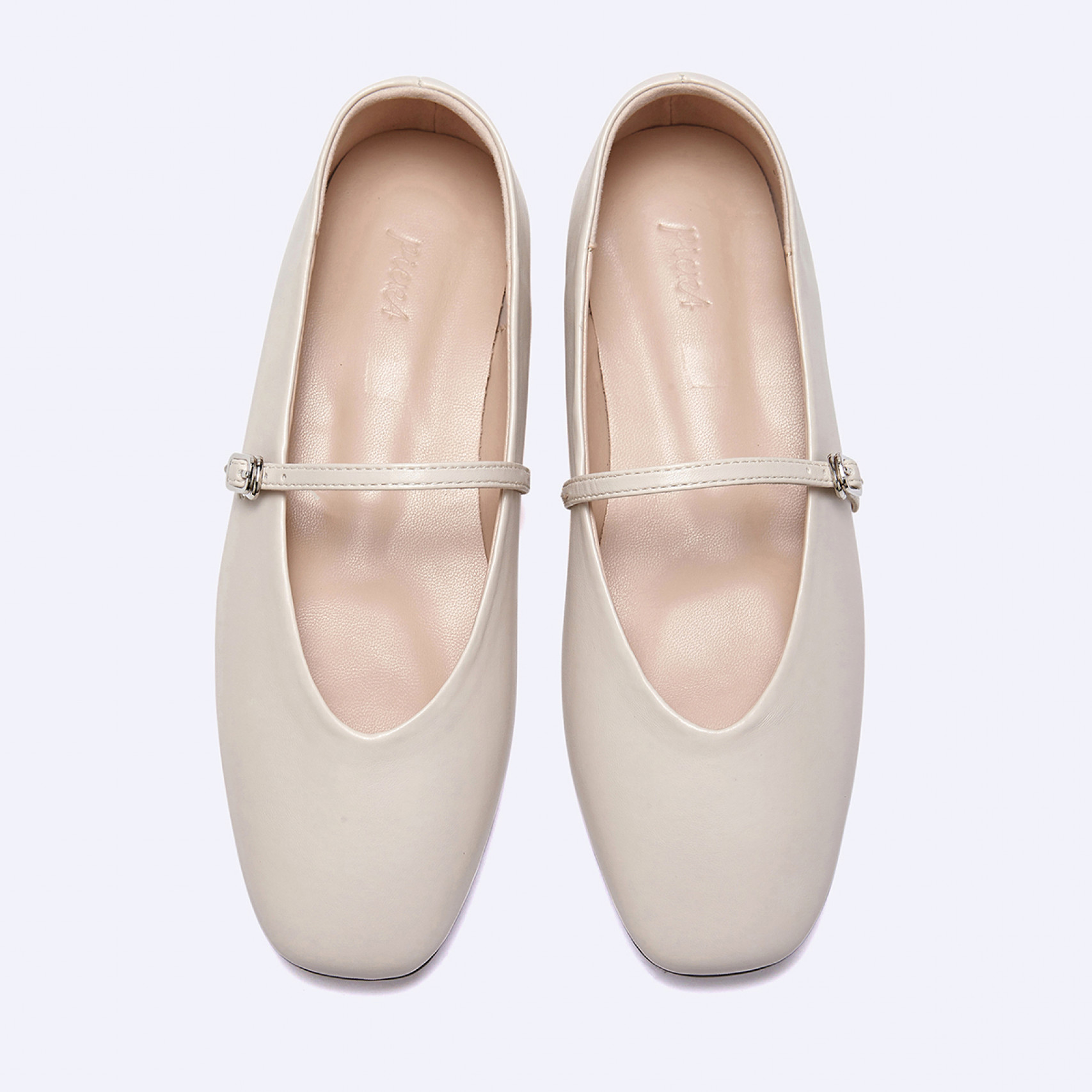 V컷 메리제인슈즈 아이보리 1cm / FLPREA3W02