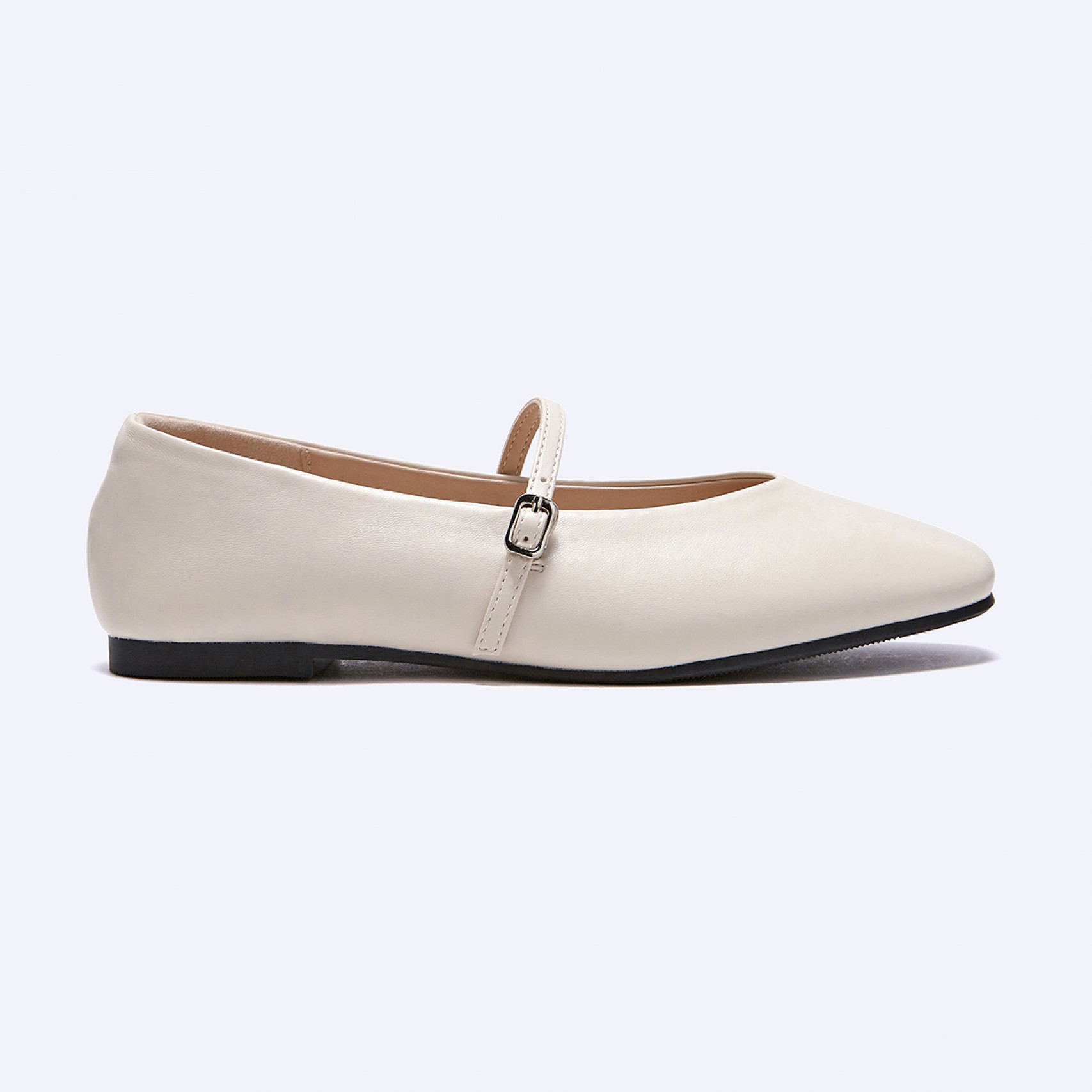 V컷 메리제인슈즈 아이보리 1cm / FLPREA3W02