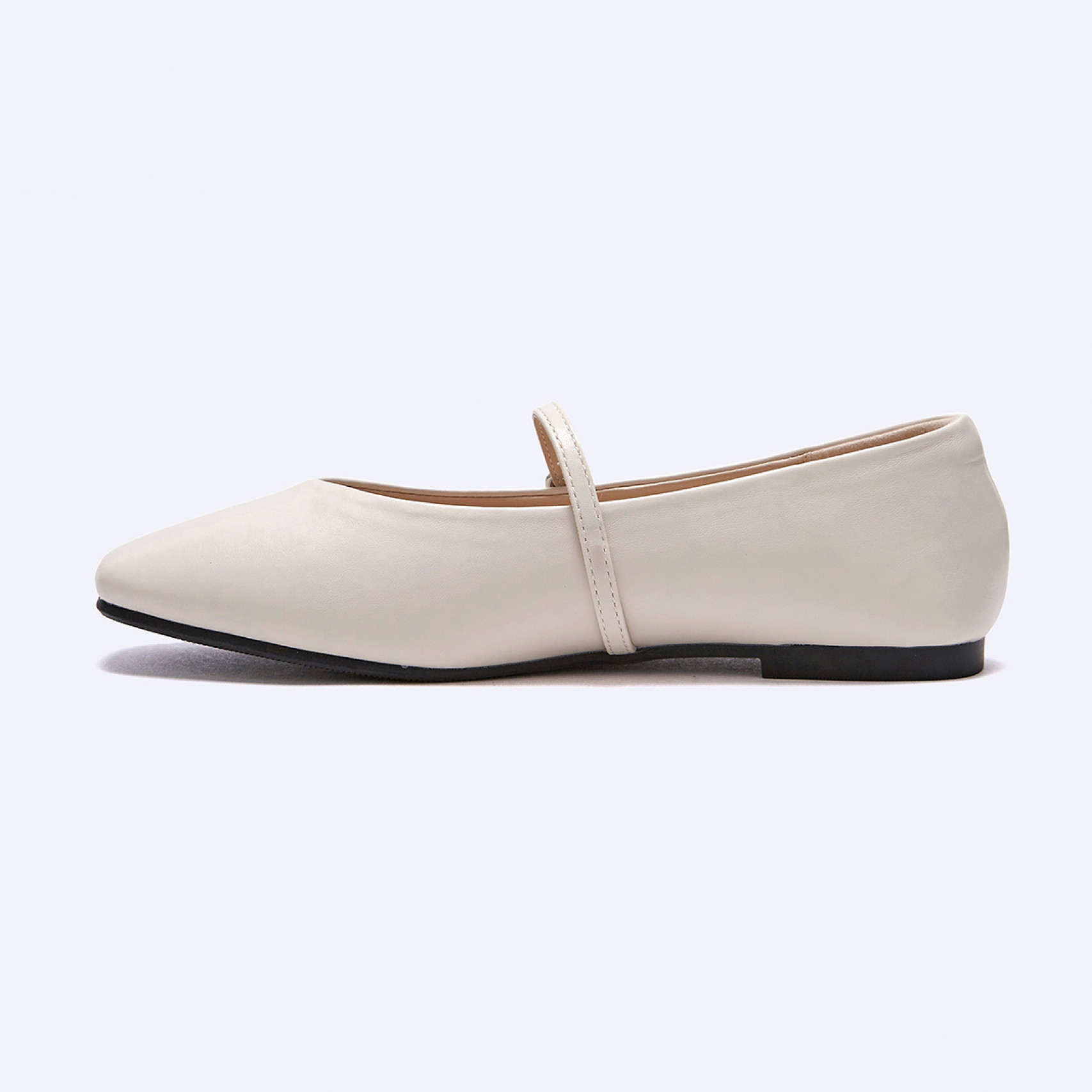 V컷 메리제인슈즈 아이보리 1cm / FLPREA3W02