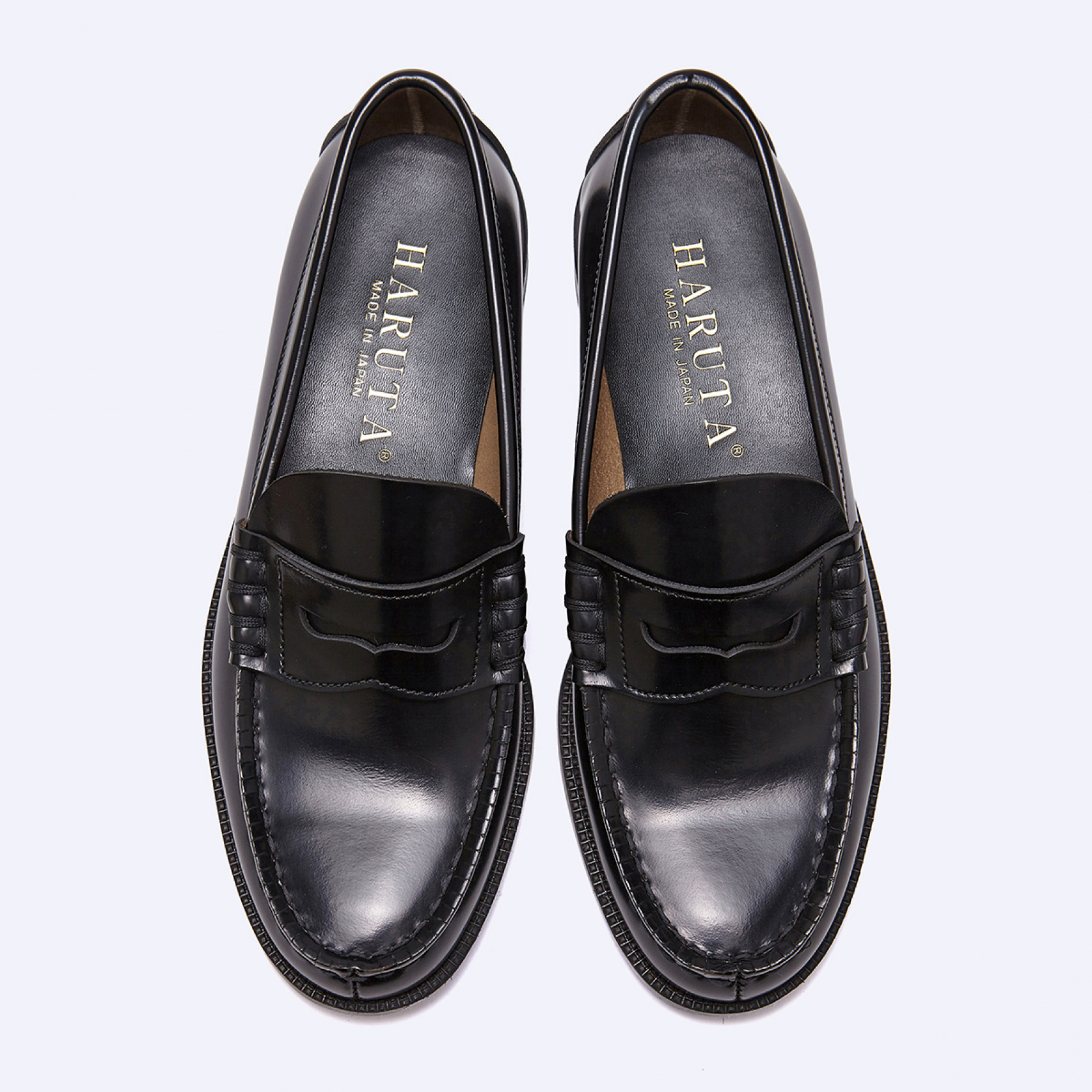 남성용 소가죽 페니로퍼 블랙 906-BLACK