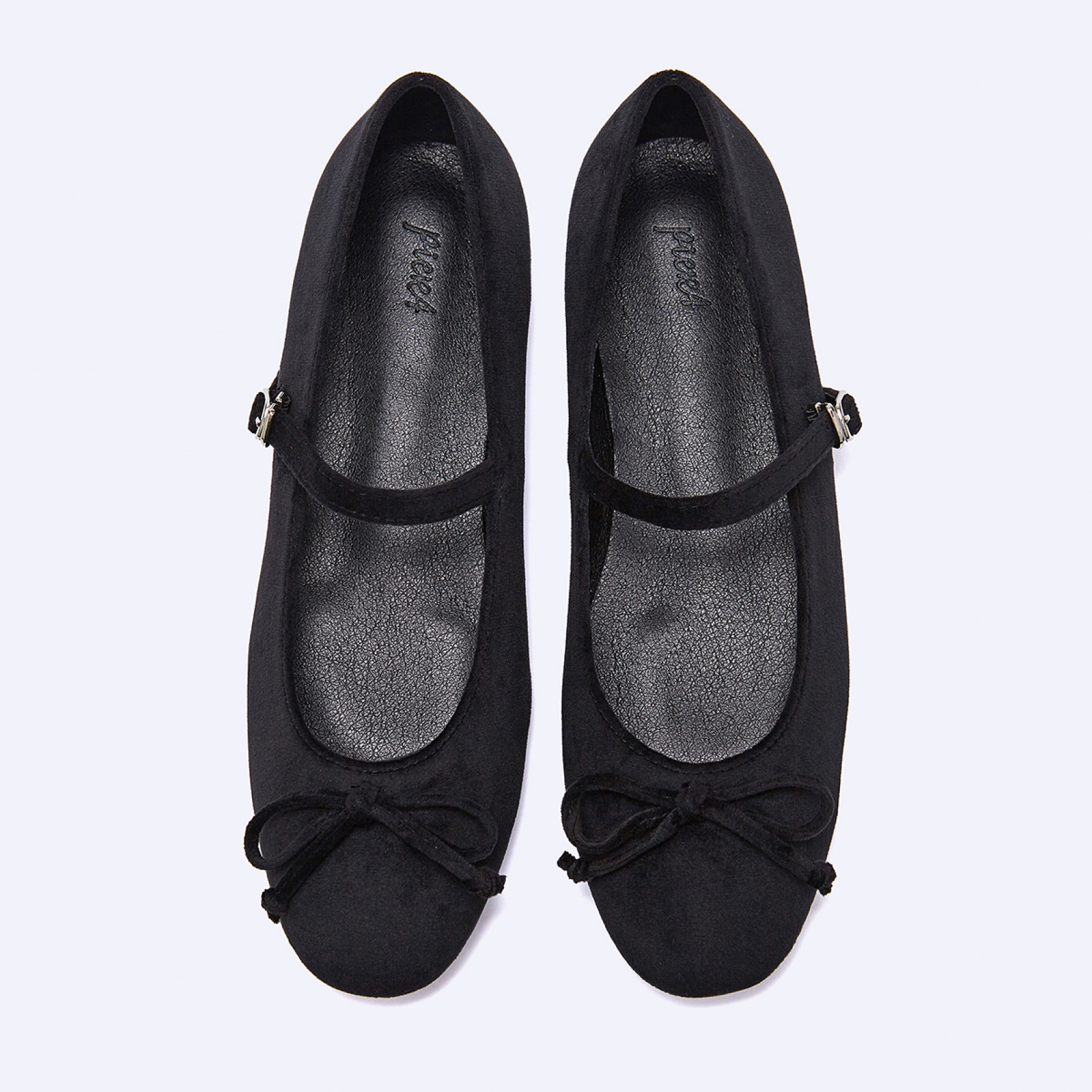 벨벳 메리제인슈즈 블랙 1cm / FLPREF3W01