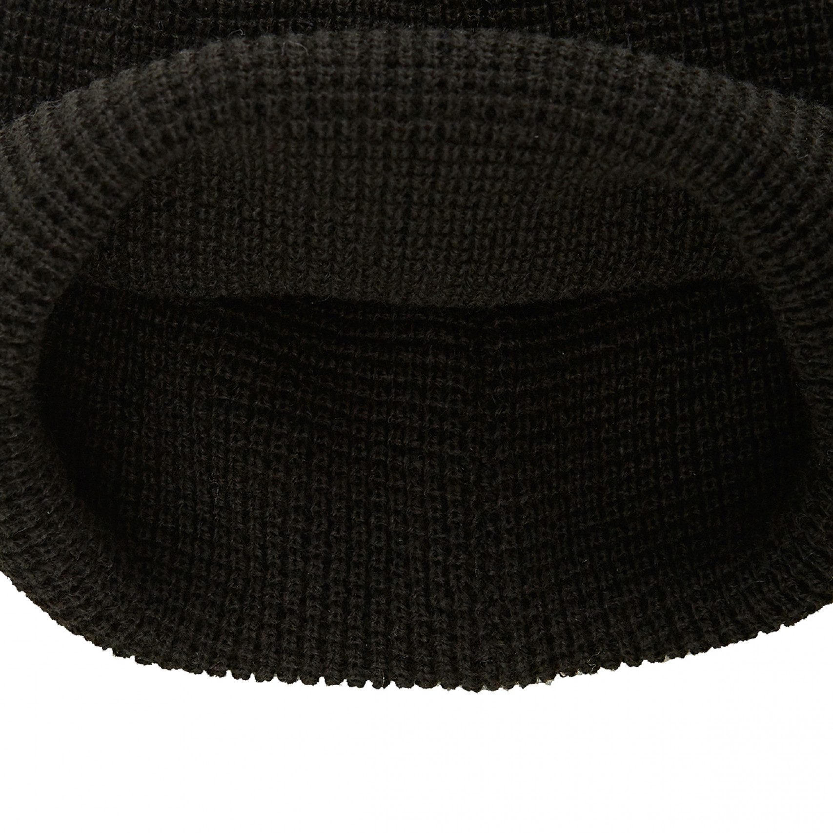 와플 숏 커프 비니 블랙 / 14447215