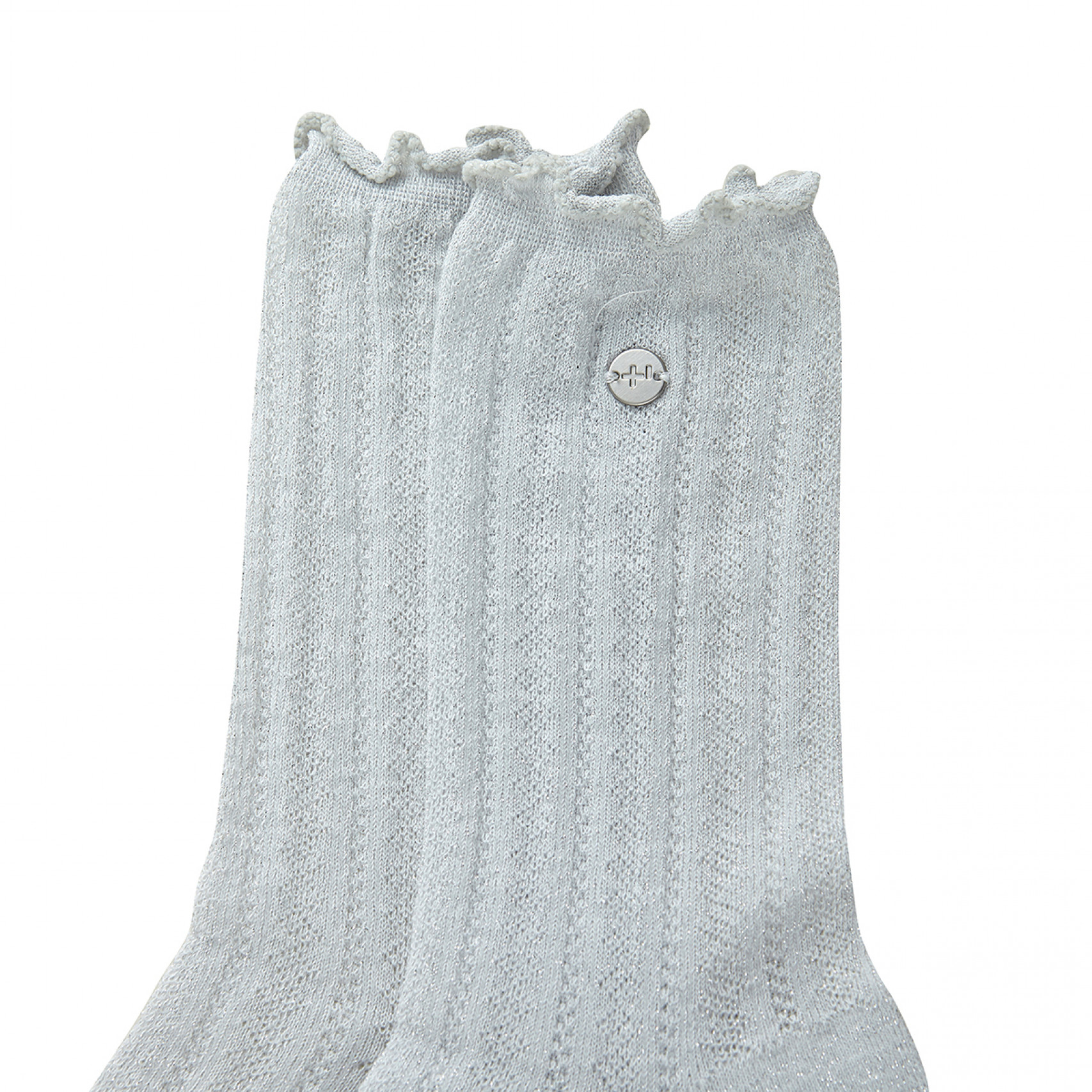 니트 패턴 시스루 양말 실버 / FLOTFA2L22