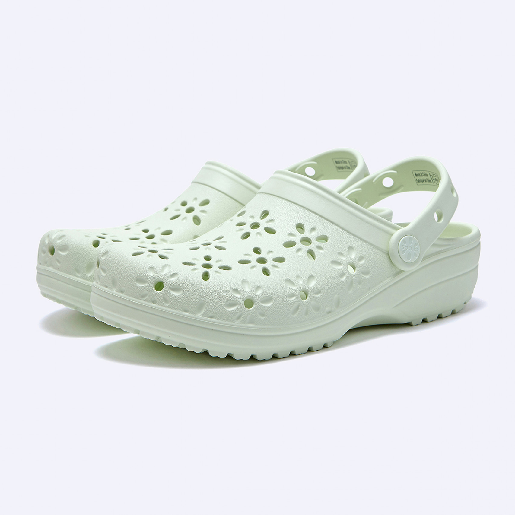 클래식 플로럴 컷 아웃 클로그 라이트 그린 / 210927-3YH