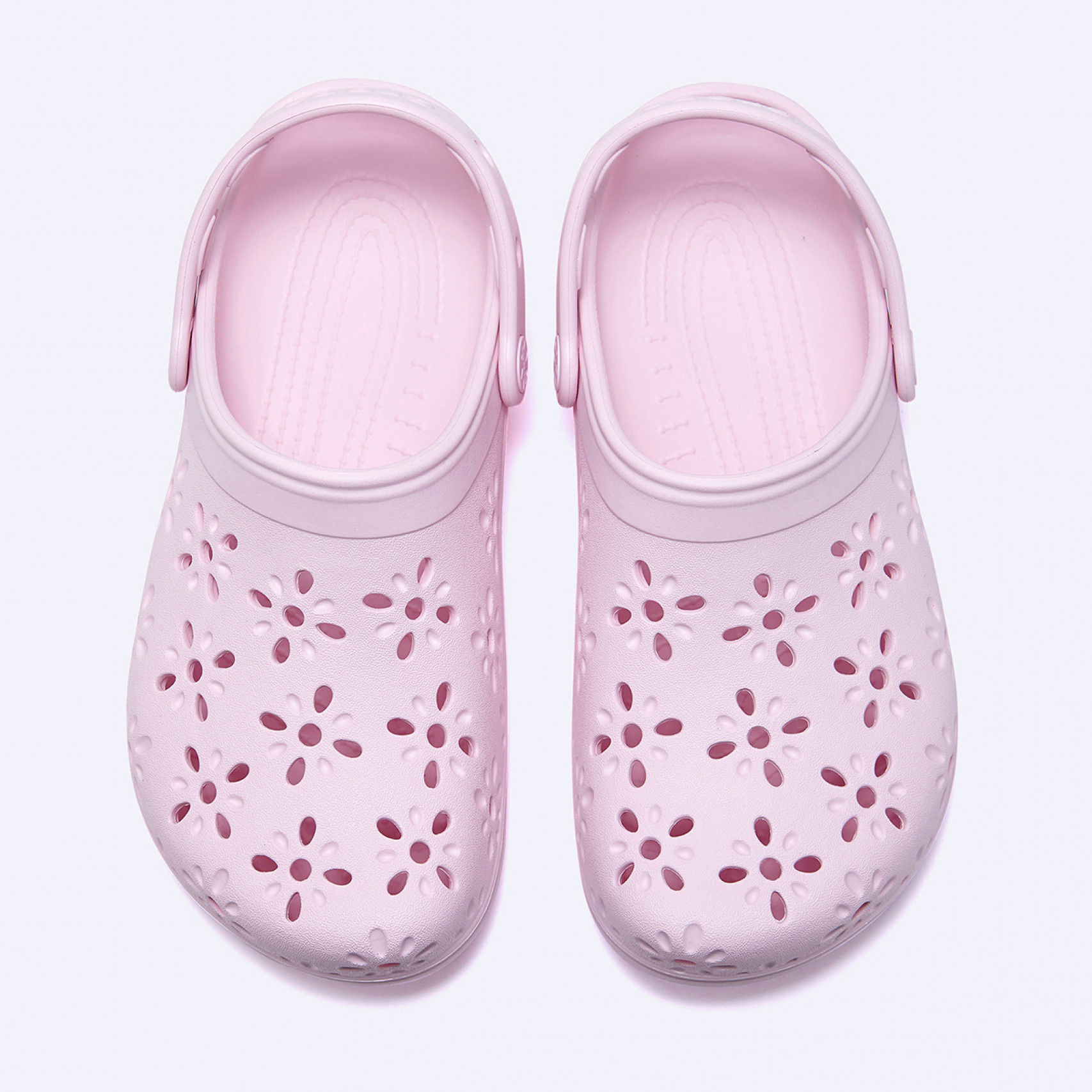 클래식 플로럴 컷 아웃 클로그 라이트 핑크 / 210927-6ZW