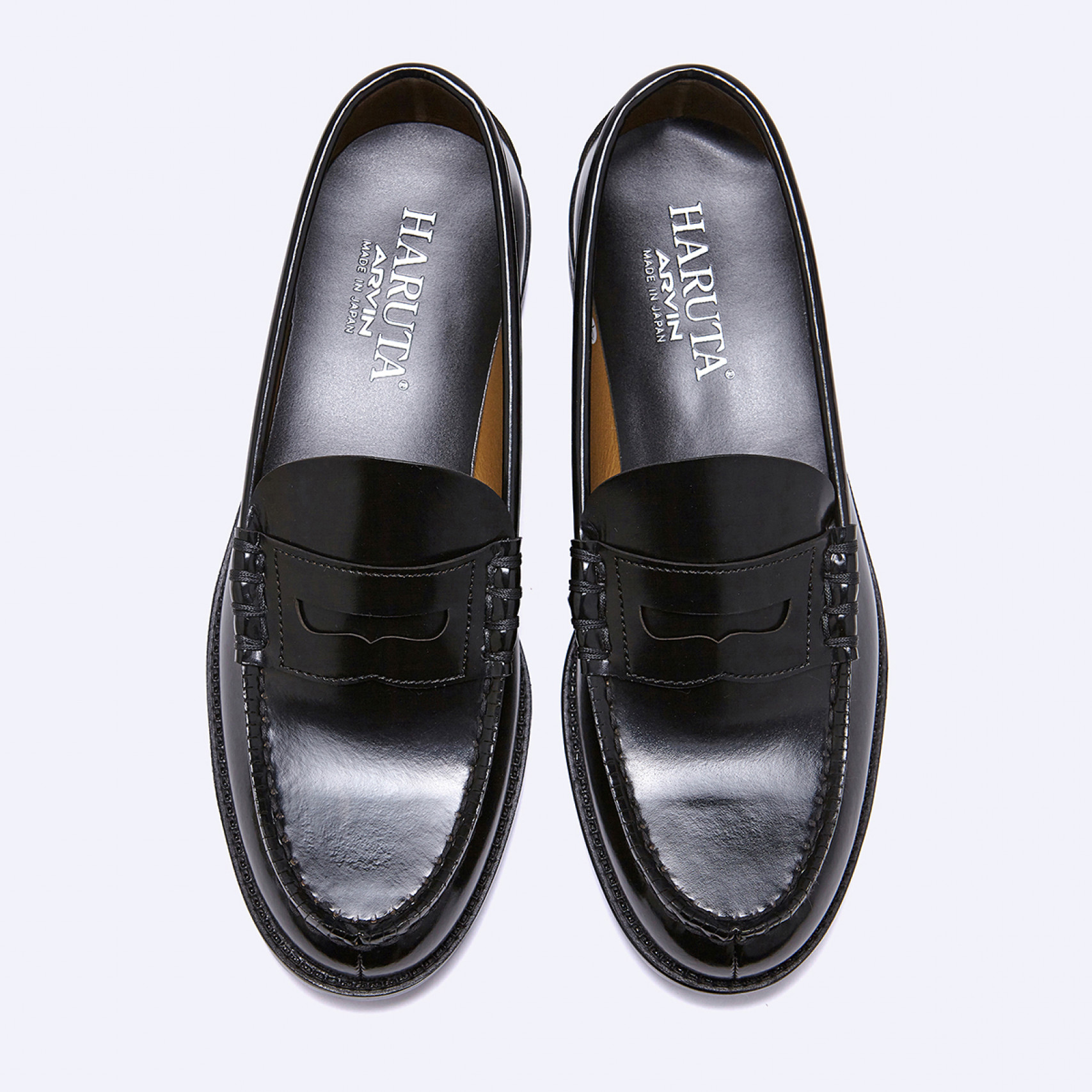 남성용 PU 페니 로퍼 6550-BLACK