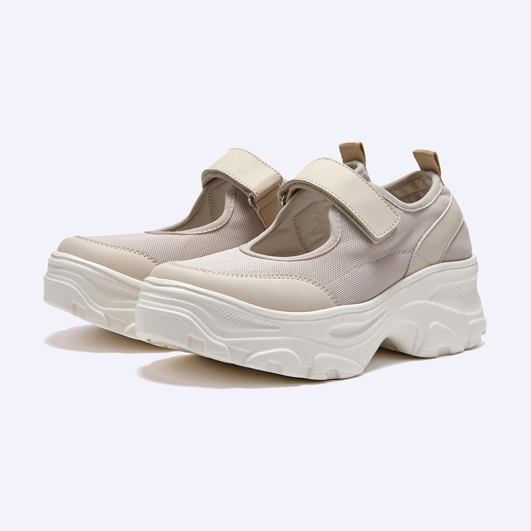 로미타 플랫폼 벨크로 메리제인슈즈 베이지 / FLOTFA1W04