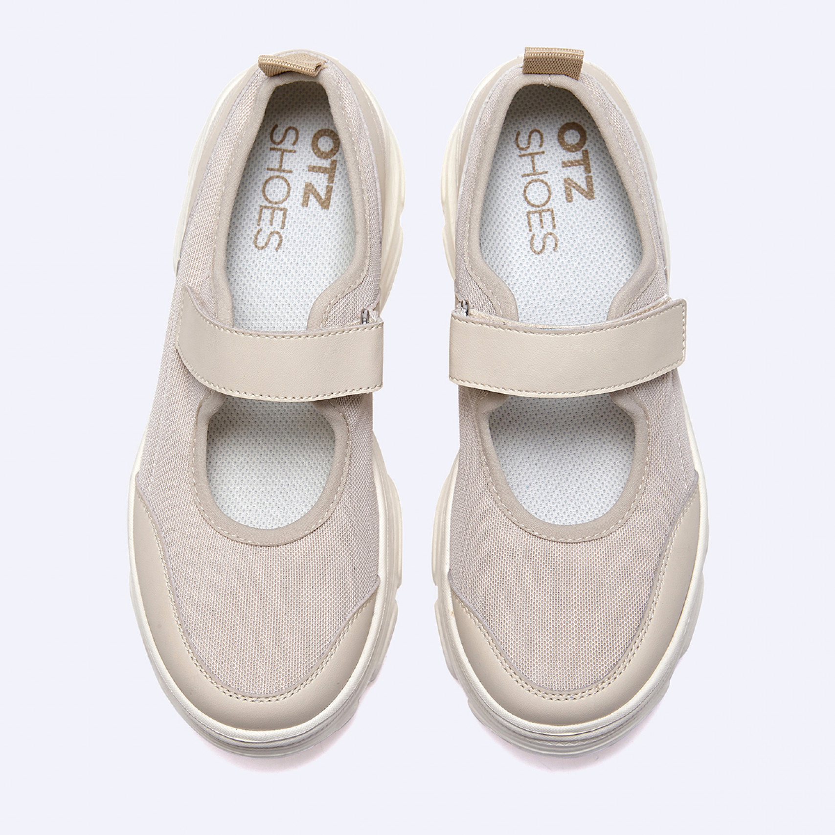 로미타 플랫폼 벨크로 메리제인슈즈 베이지 / FLOTFA1W04