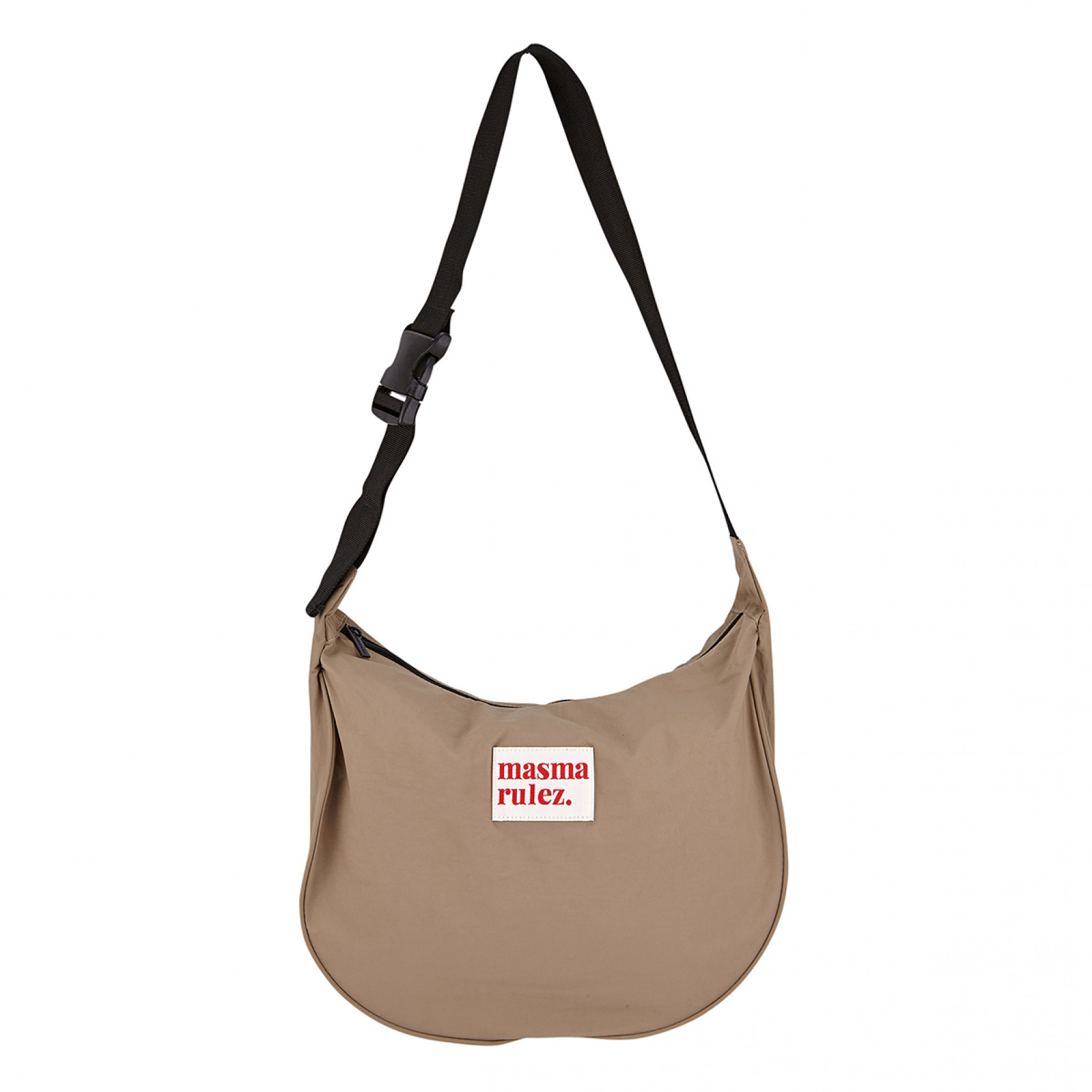 하프문 크로스백 카키 베이지