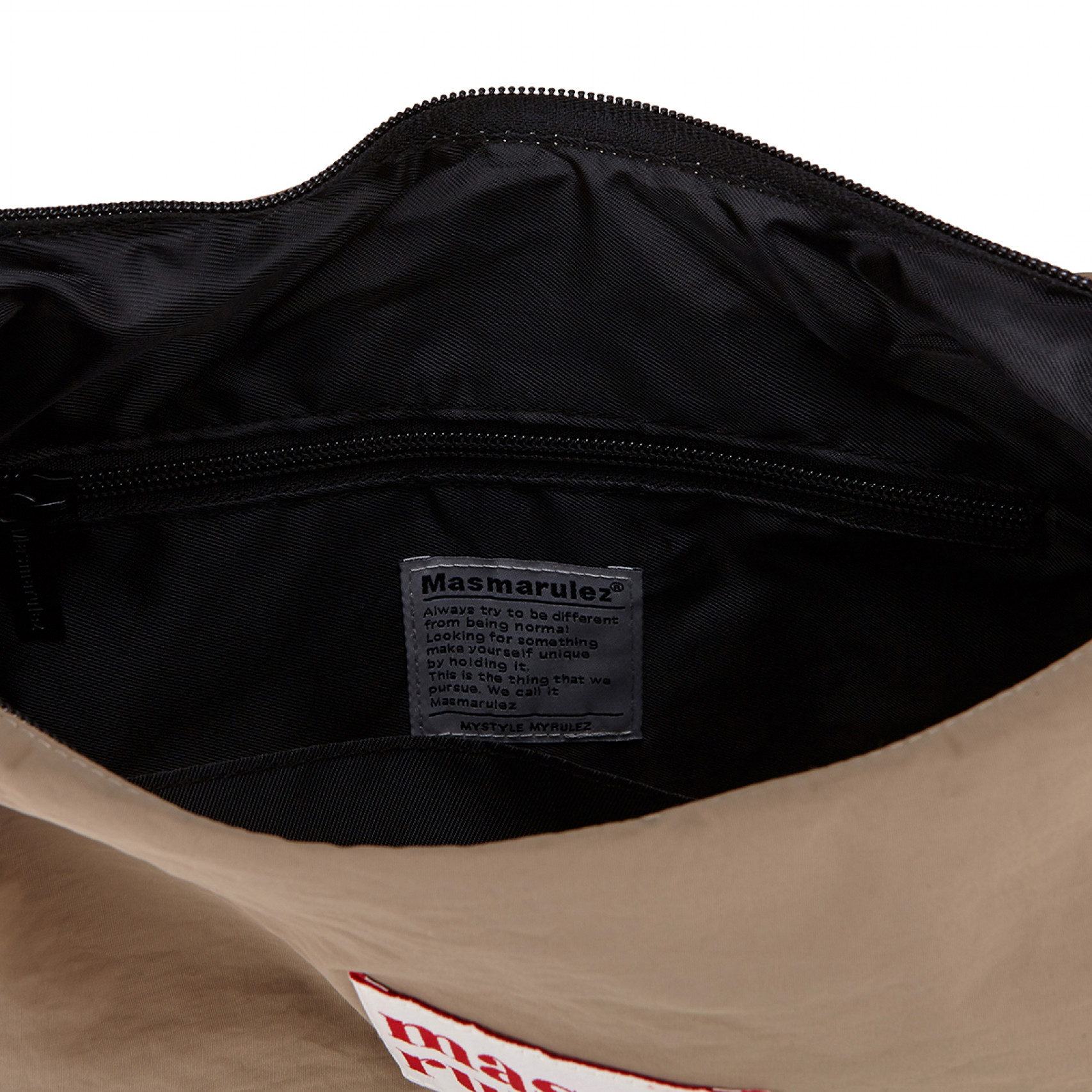 하프문 크로스백 카키 베이지