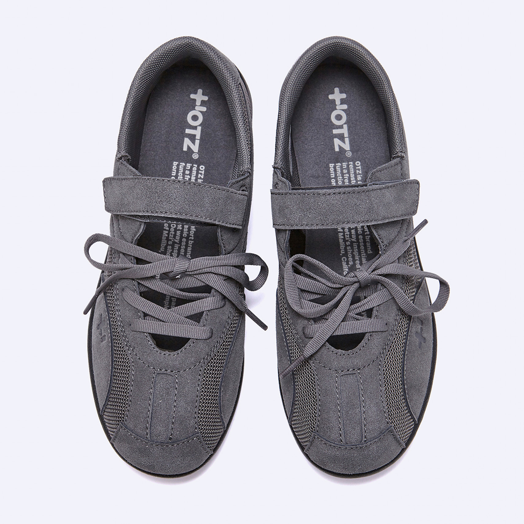 로마리 스웨이드 레이스업 스니커즈 그레이 / FLOTFA3W43